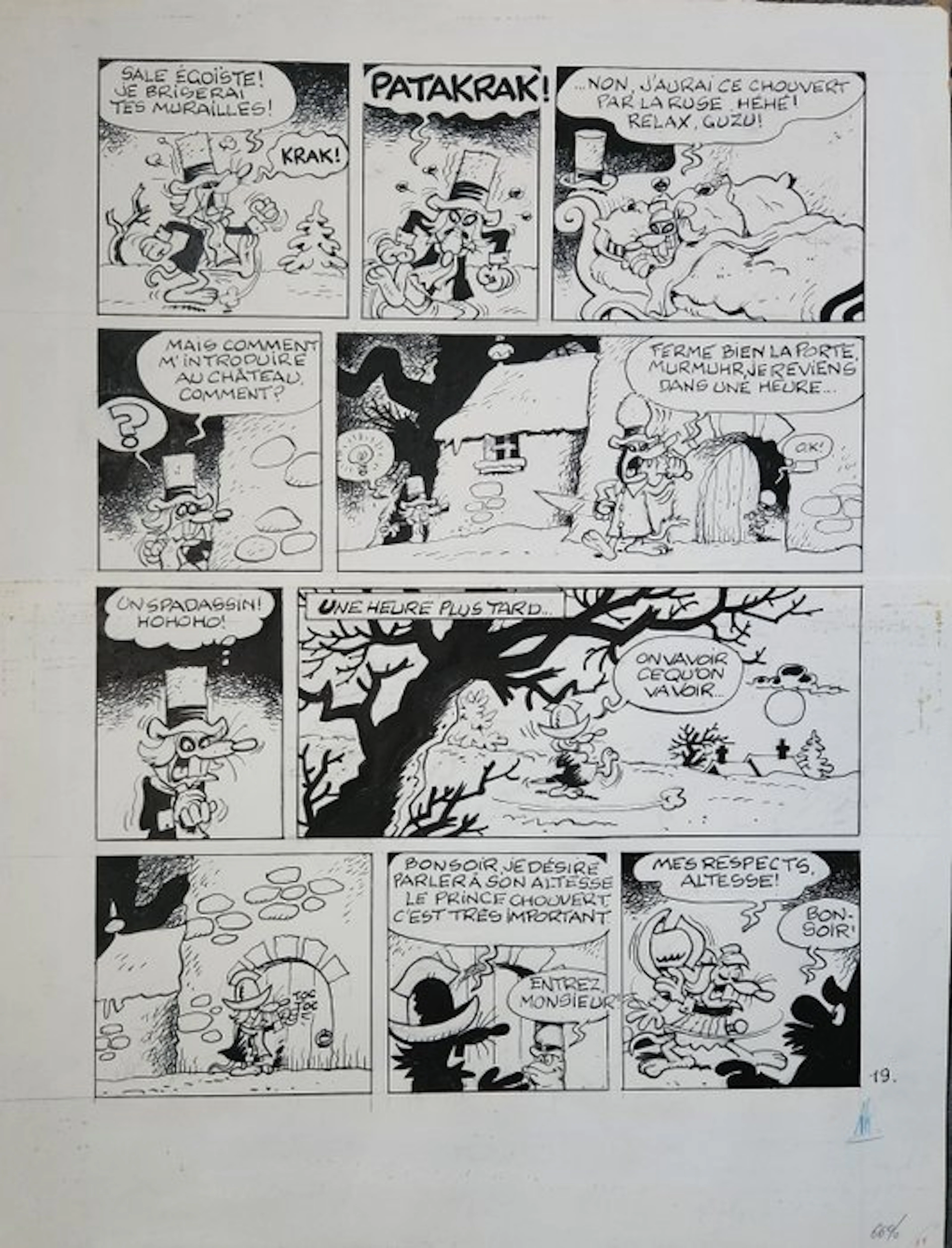 Macherot Raymond - 1 Original page - Sibylline - Le retour d’Anathème - 1985