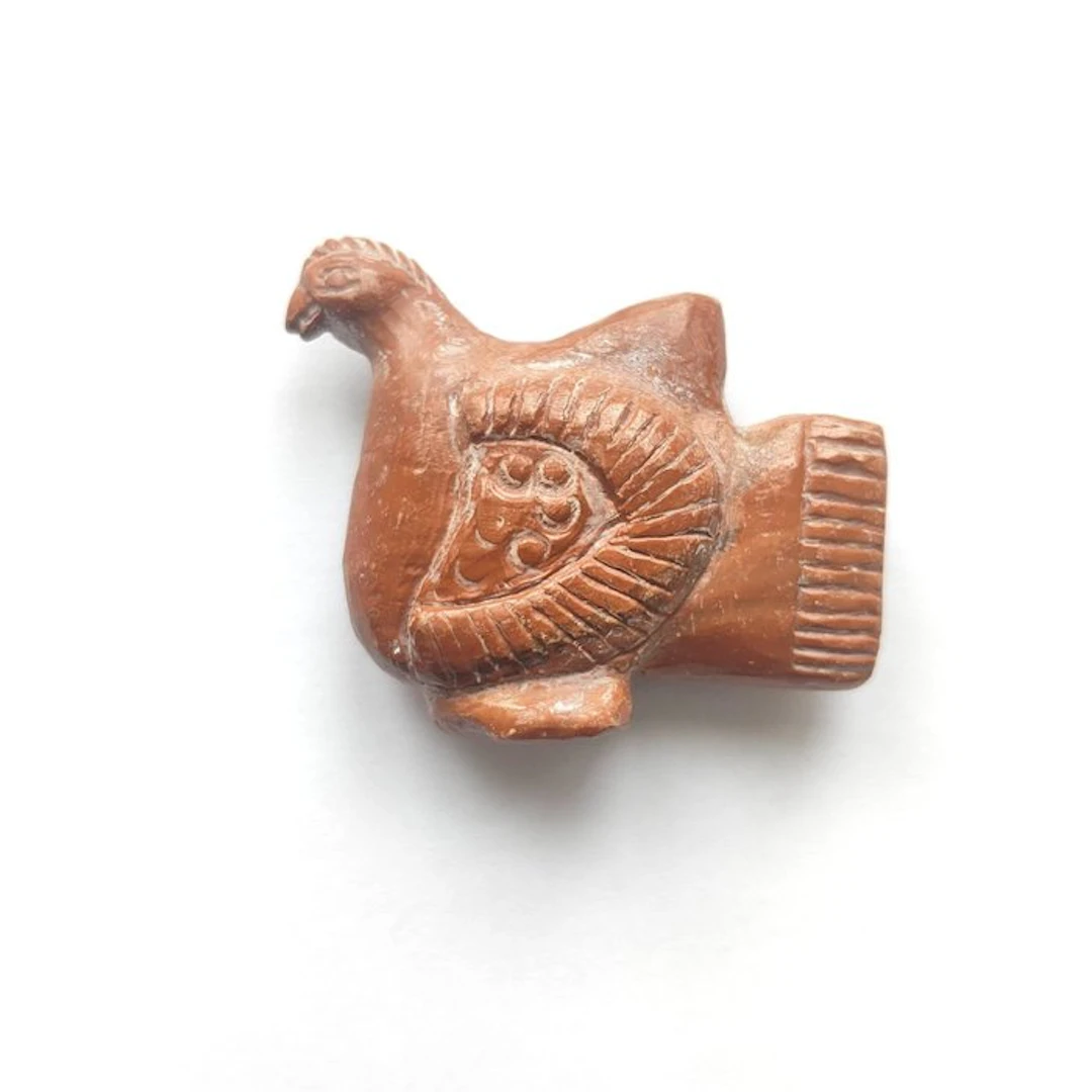 Silk Road, Ancient Central Asia Jasper Resting Bird Bead Talisman - 50 mm