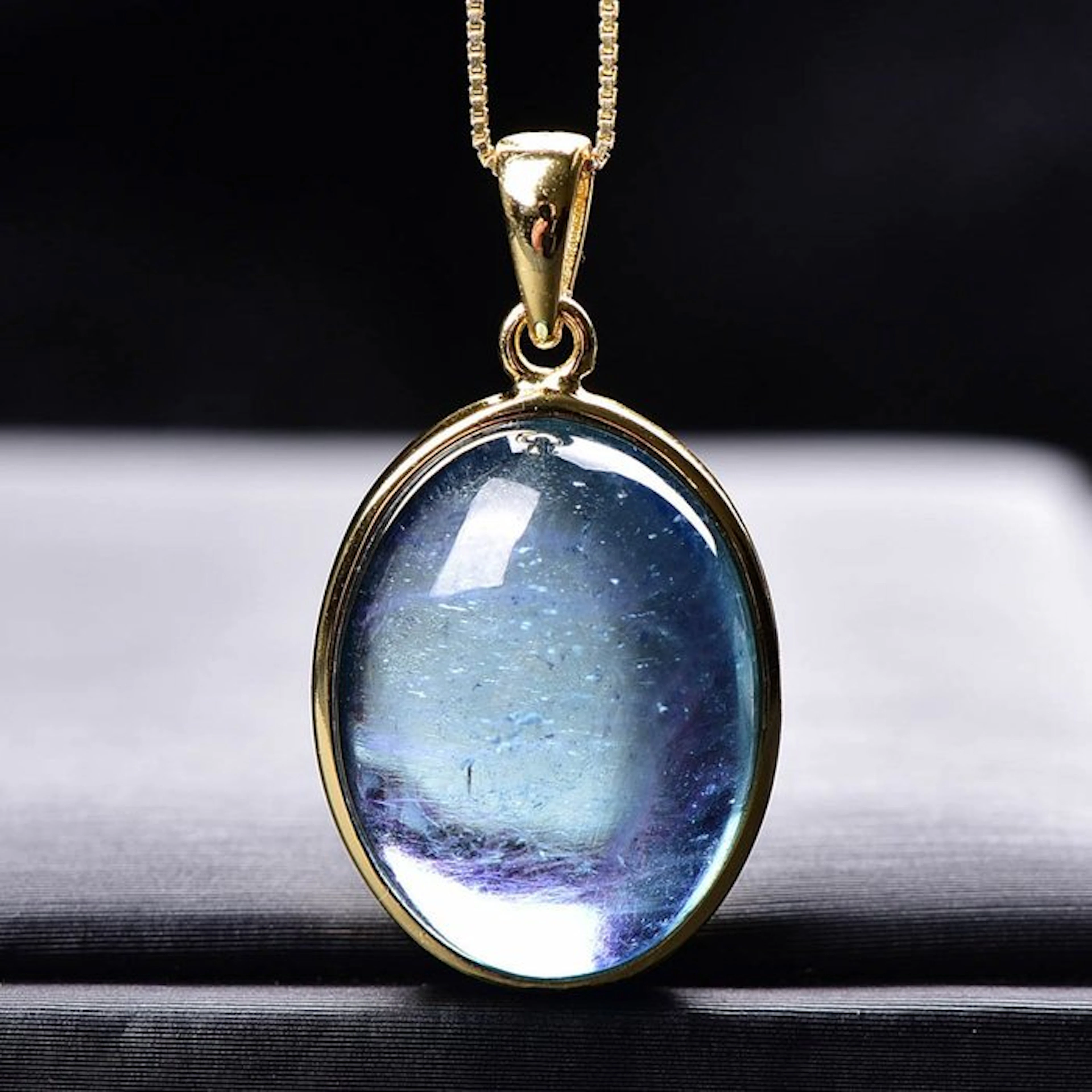 No Reserve - Highly Exclusive Natural Aquamarine Pendant...