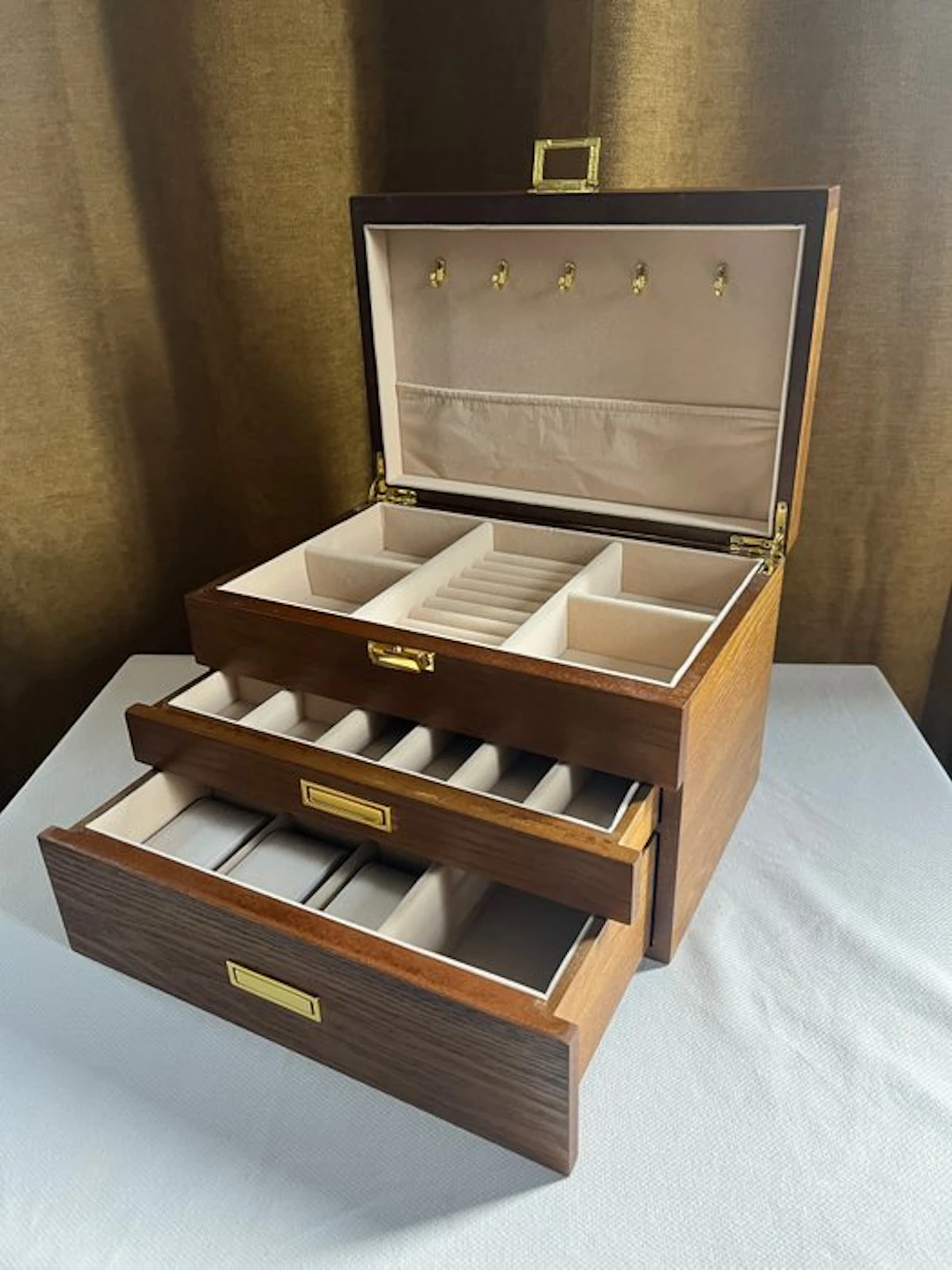 Jewellery box - 3 levels - Wood - Jewelry and watch box