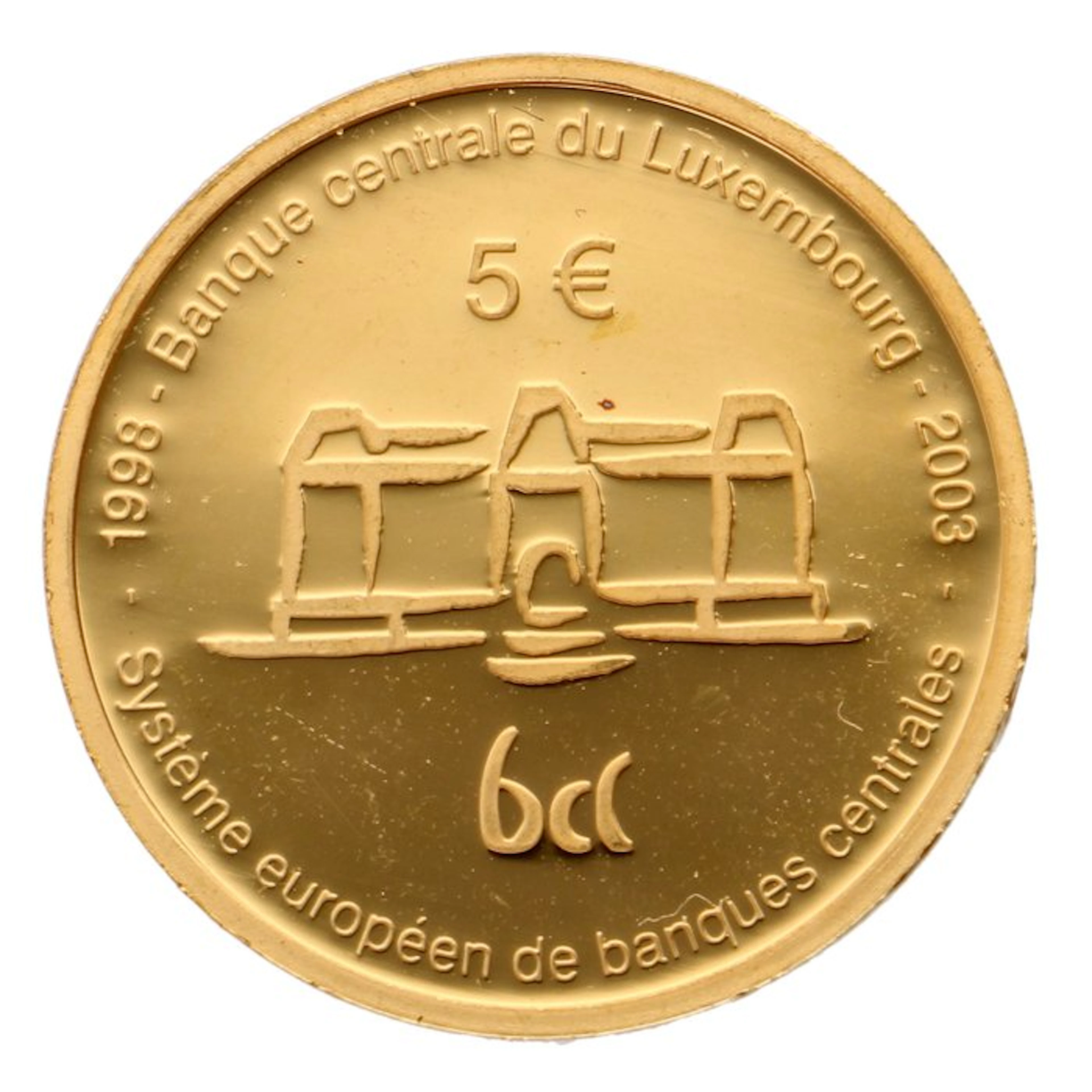 Luxembourg. 5 Euro 2003 - "5th Anniversary Central Banks System"