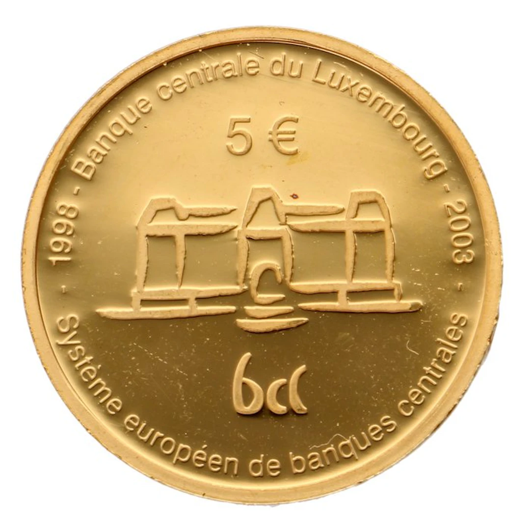 Luxembourg. 5 Euro 2003 - "5th Anniversary Central Banks System"