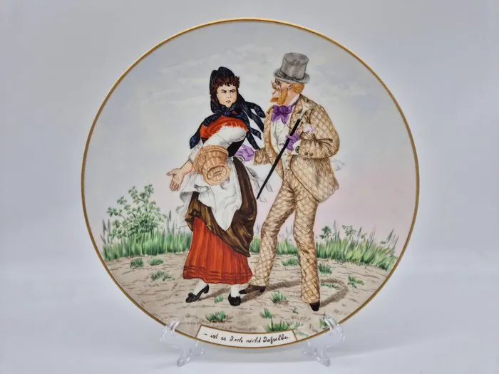 KPM Berlin - Antiker Bildteller mit Genreszene, Datiert 1885 - Plate