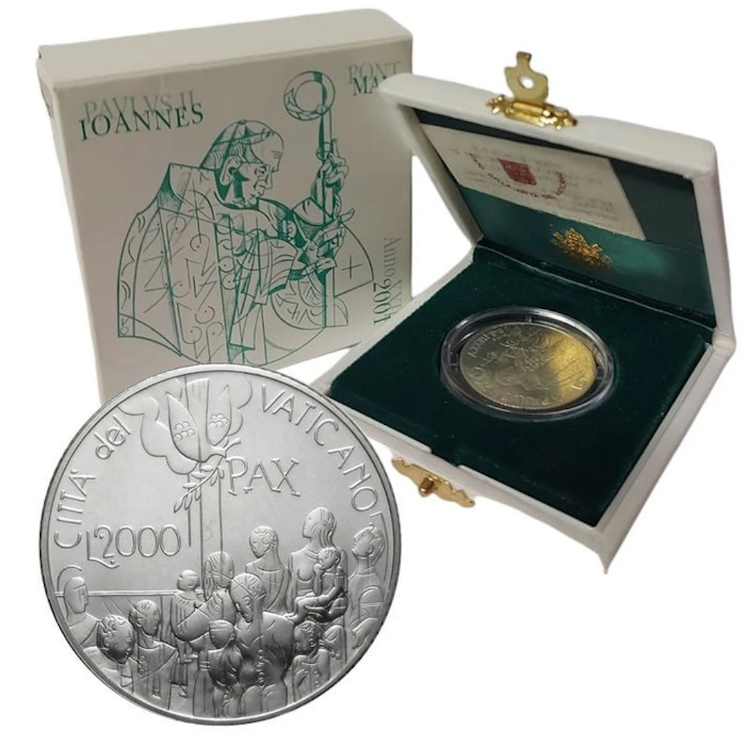 Vatican. 2000 Lire 2001 "PAX" (No reserve price)