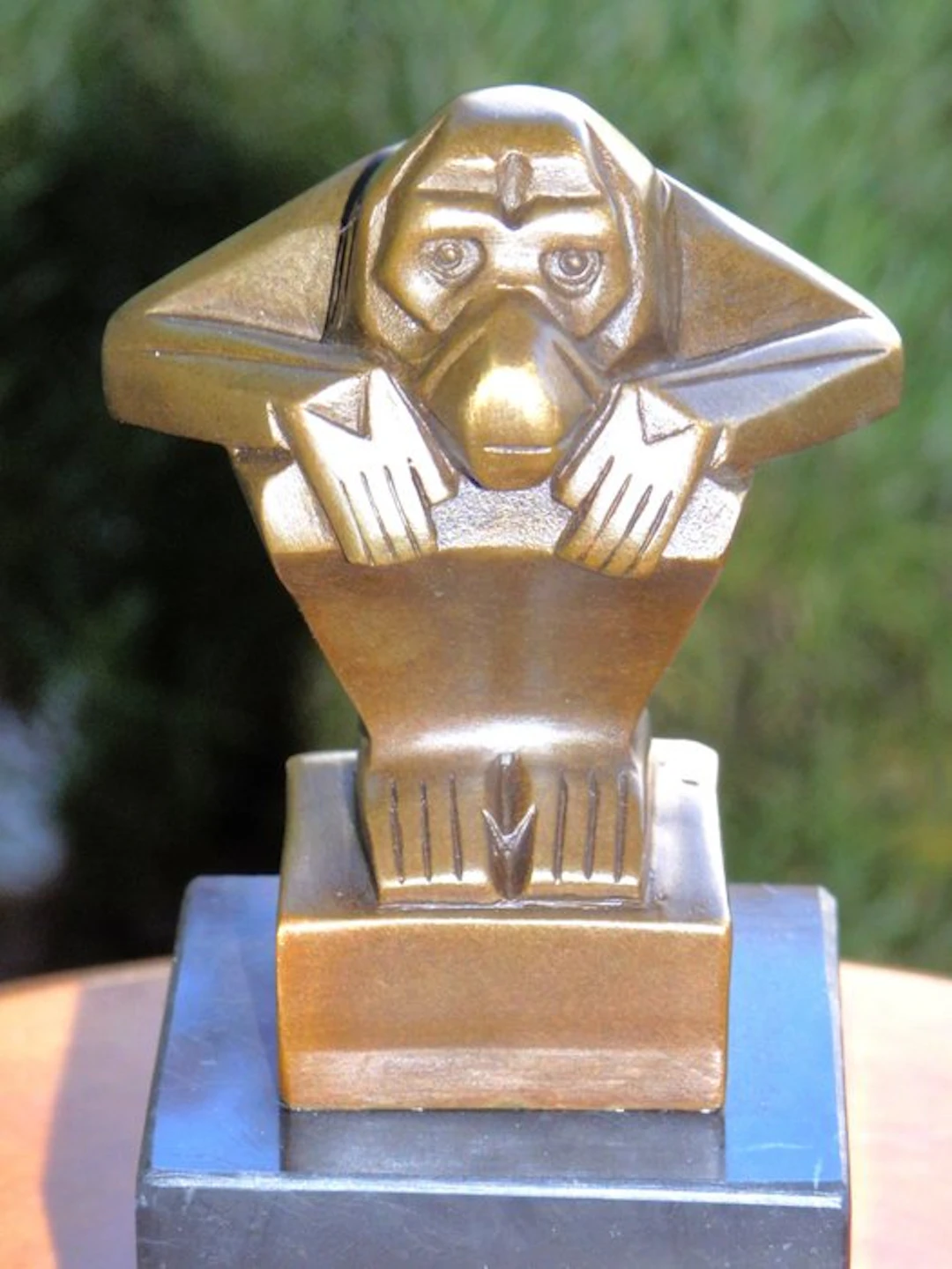 Sculpture, Art Deco Aapje - 13 cm - Bronze, Marble - 2025