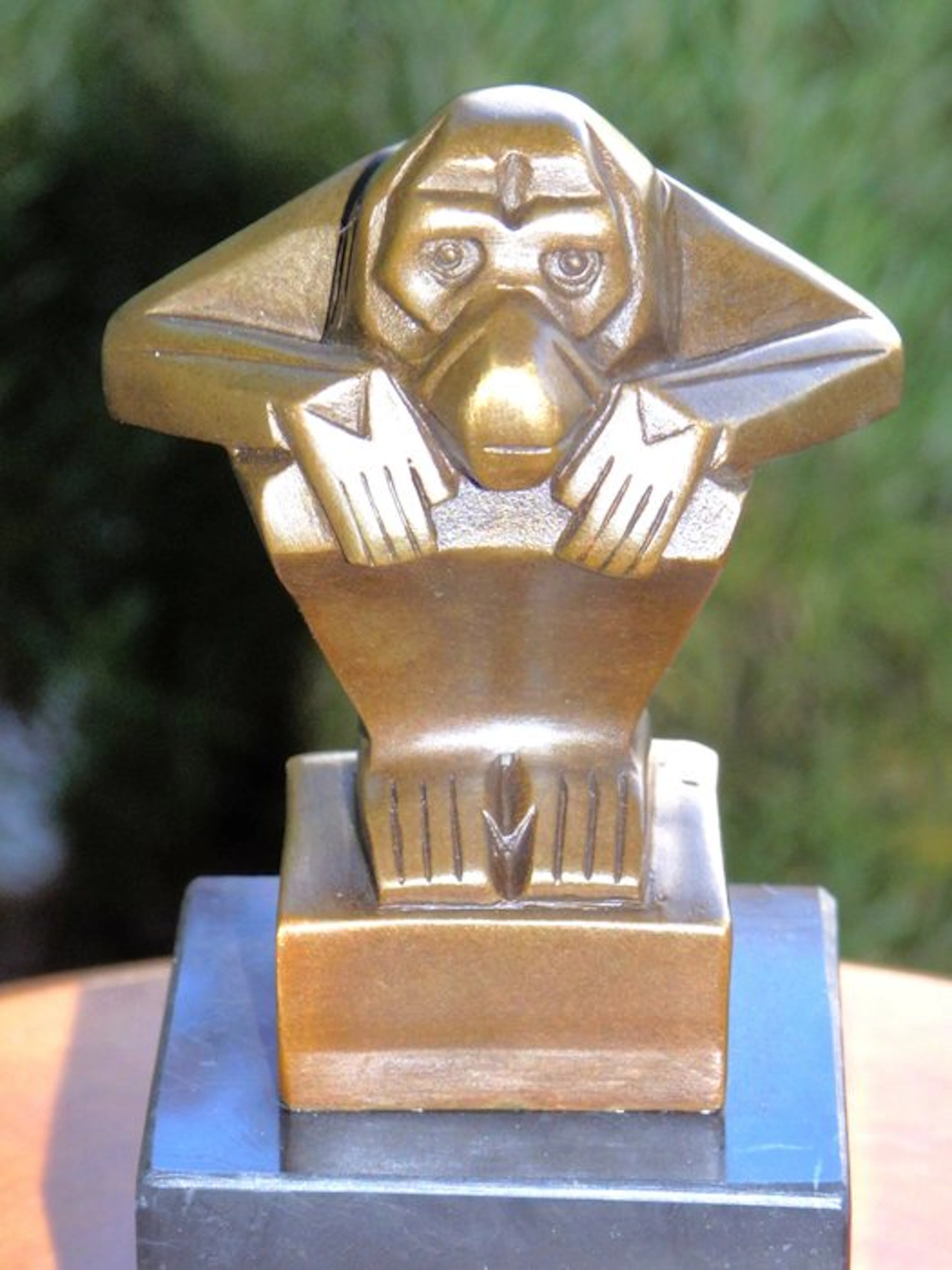 Sculpture, Art Deco Aapje - 13 cm - Bronze, Marble - 2025