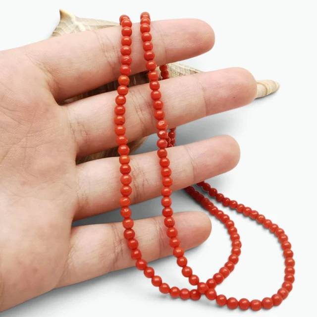 Coral - 18 kt. - Yellow gold - Necklace - Italian Craftsmanship