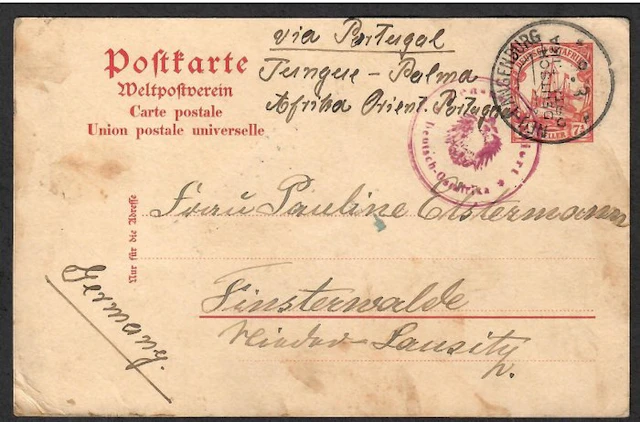 German Colonies - East Africa 1915 - DOA P 19° Neu Langenburg 8.8