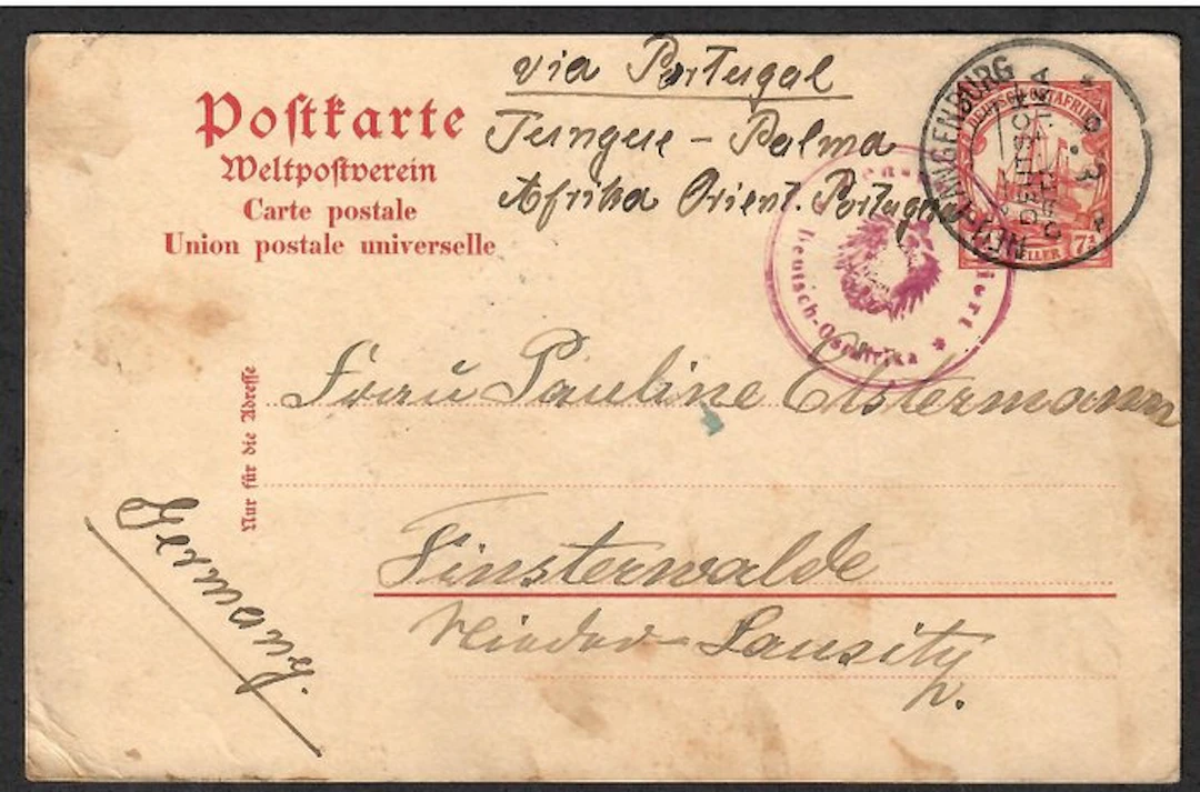 German Colonies - East Africa 1915 - DOA P 19° Neu Langenburg 8.8