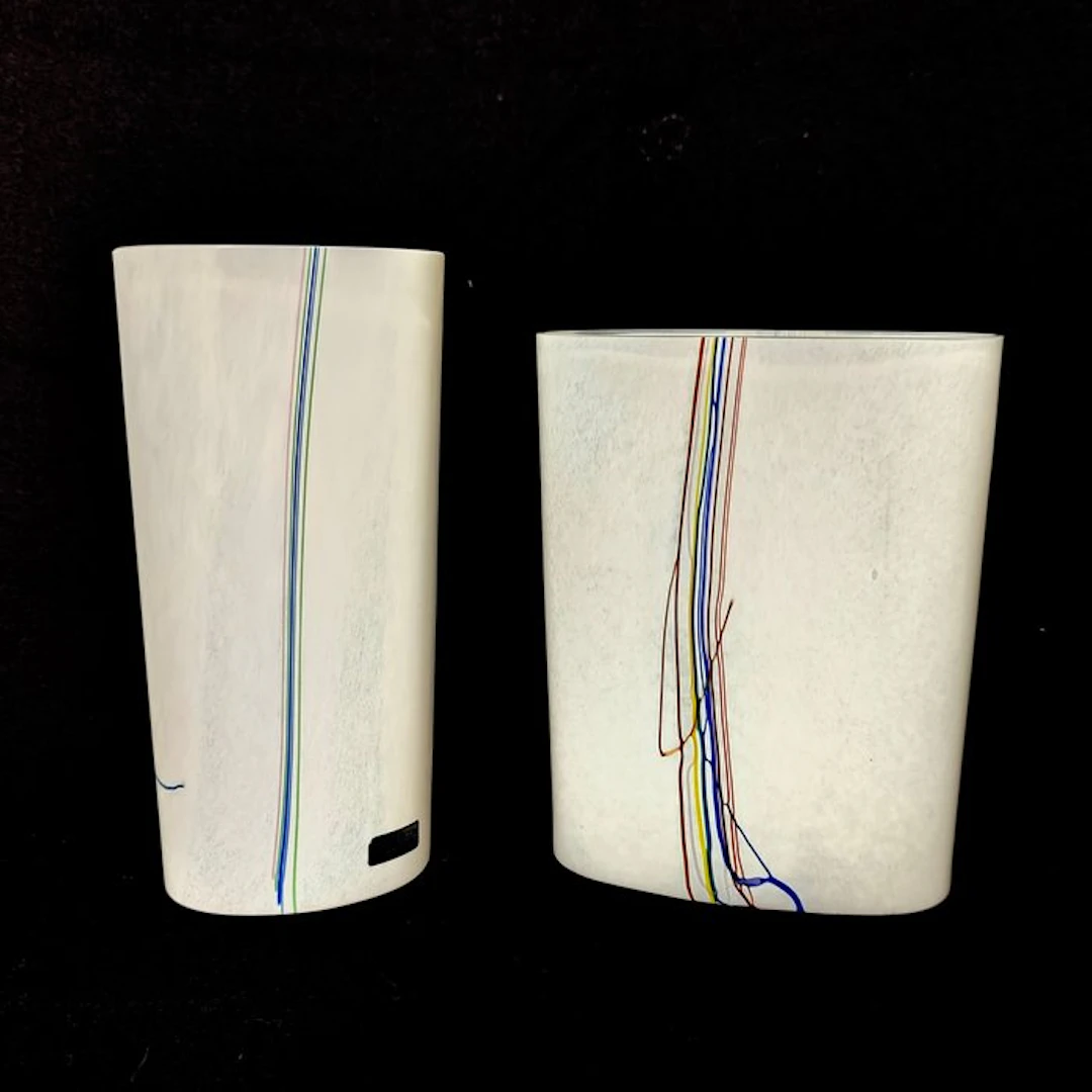 Kosta Boda - Bertil Vallien - Vase (2) - Vazen series "Rainbow" . - Glass