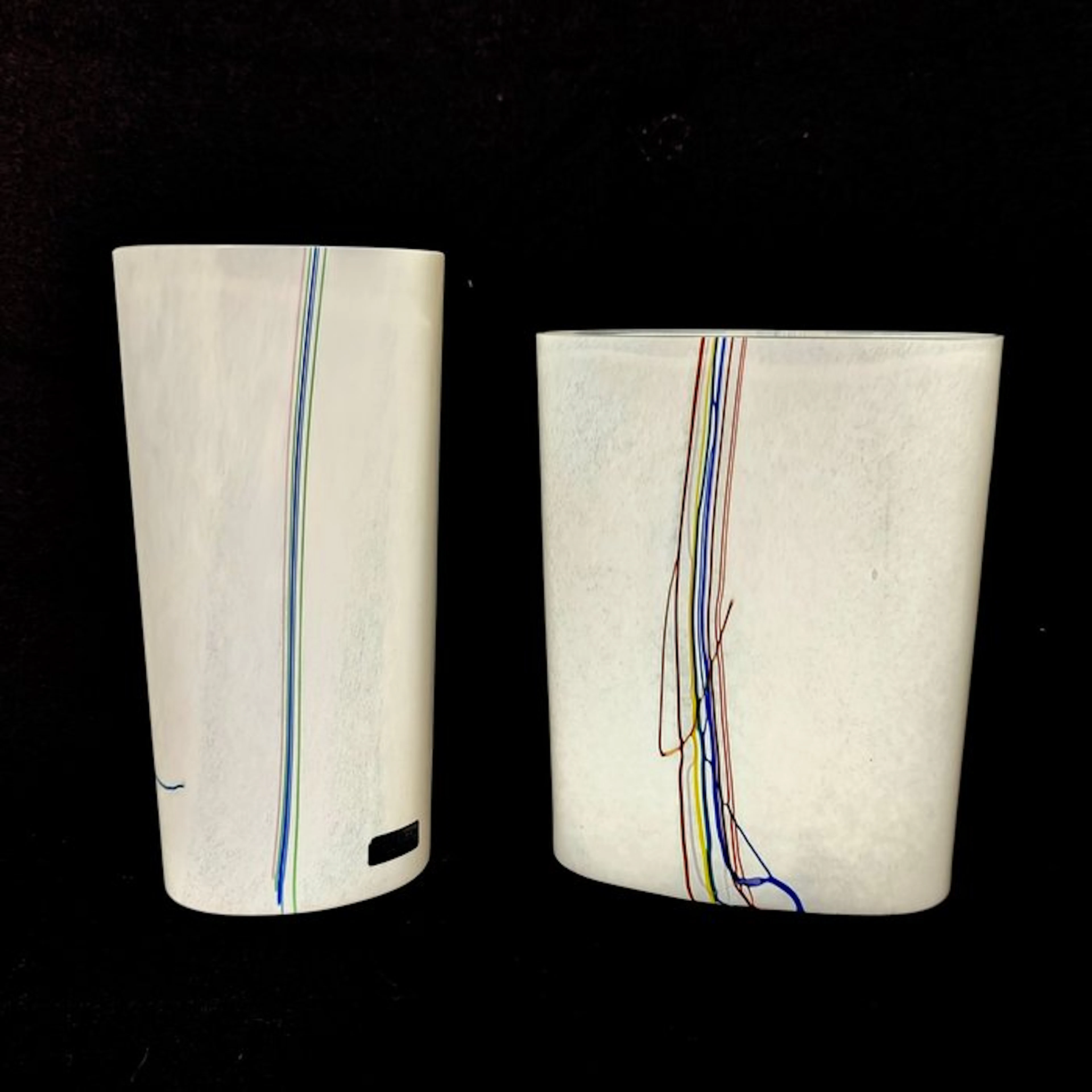 Kosta Boda - Bertil Vallien - Vase (2) - Vazen series "Rainbow" . - Glass