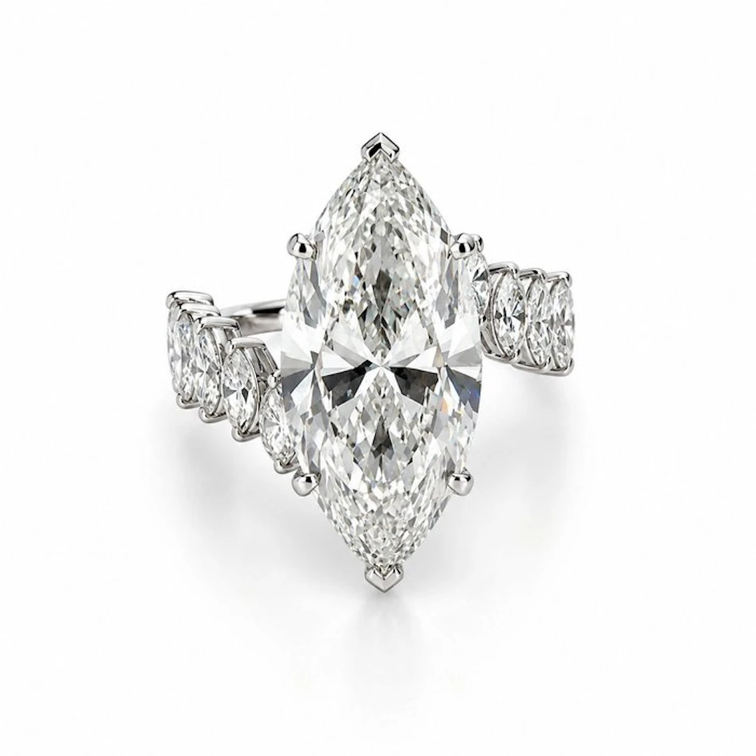 Ring - 18 kt. White gold - 10.02ct. tw. Diamond (Lab-grown) - Diamond