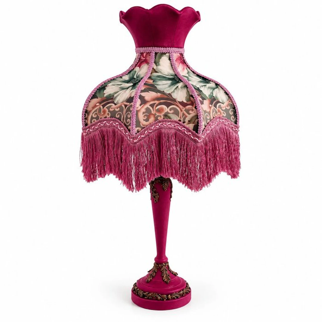 interni d'incanto - Table lamp - Metal, Textile - Victorian style