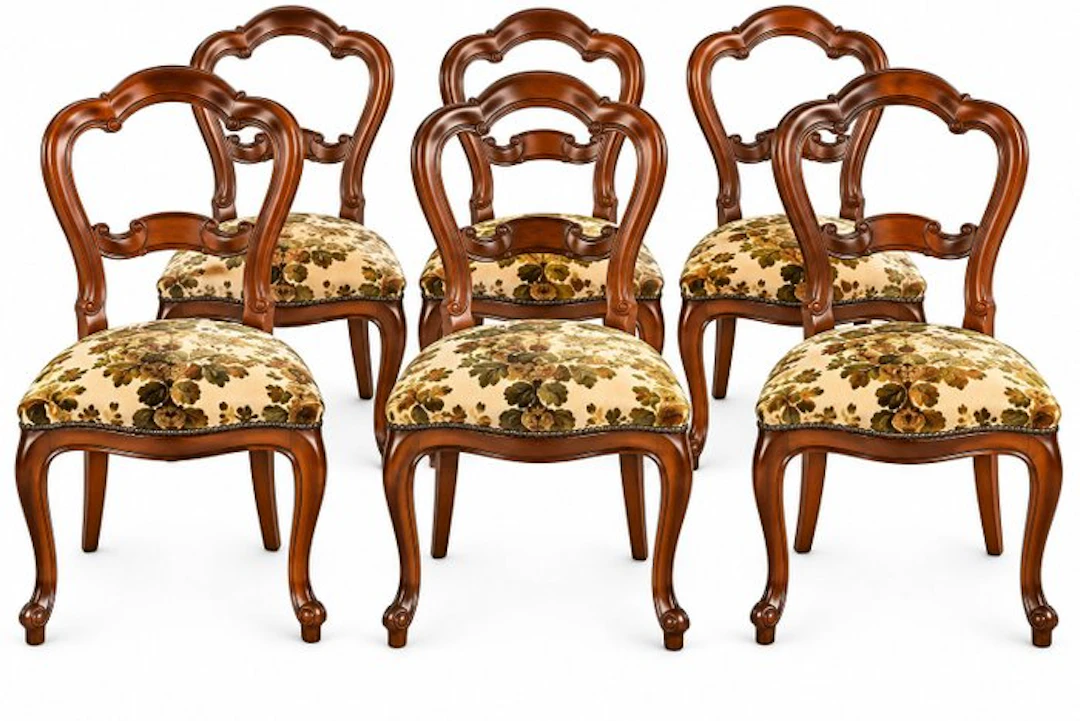 Chair (6) - Wood, Textile