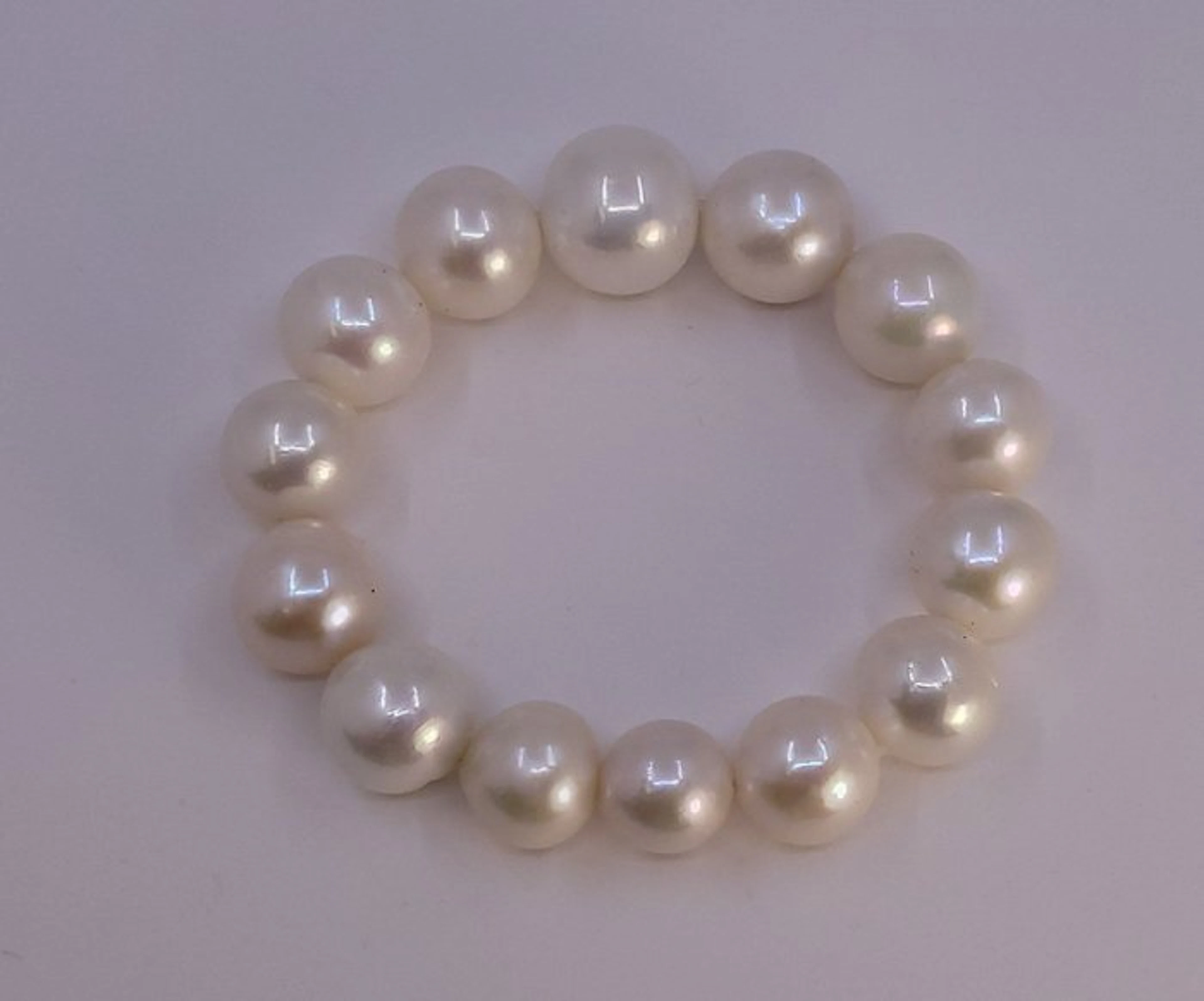 No reserve price - Bracelet Huge Size - 12x16.5mm White Edison Freshwater