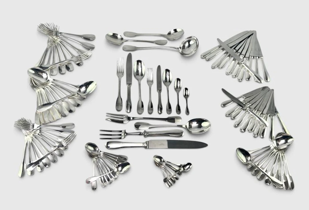 Christofle - Cutlery set (100) - Cluny - fiddle-shaped...