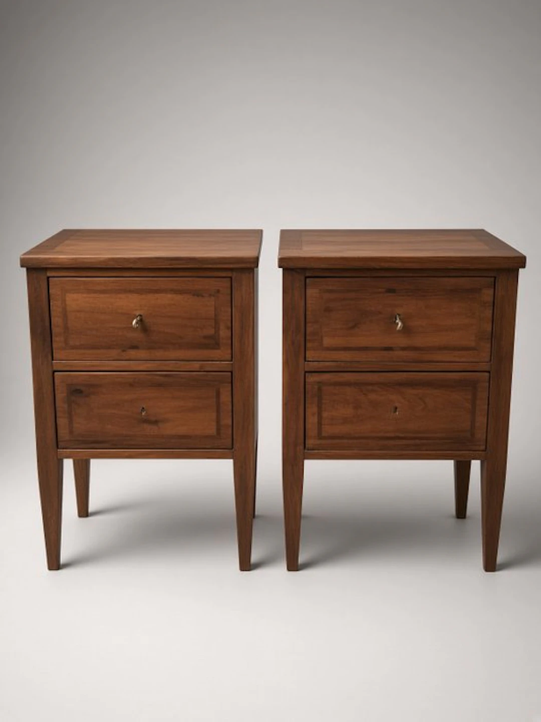 Nightstand (2) - Mahogany - Pair of Italian nightstands