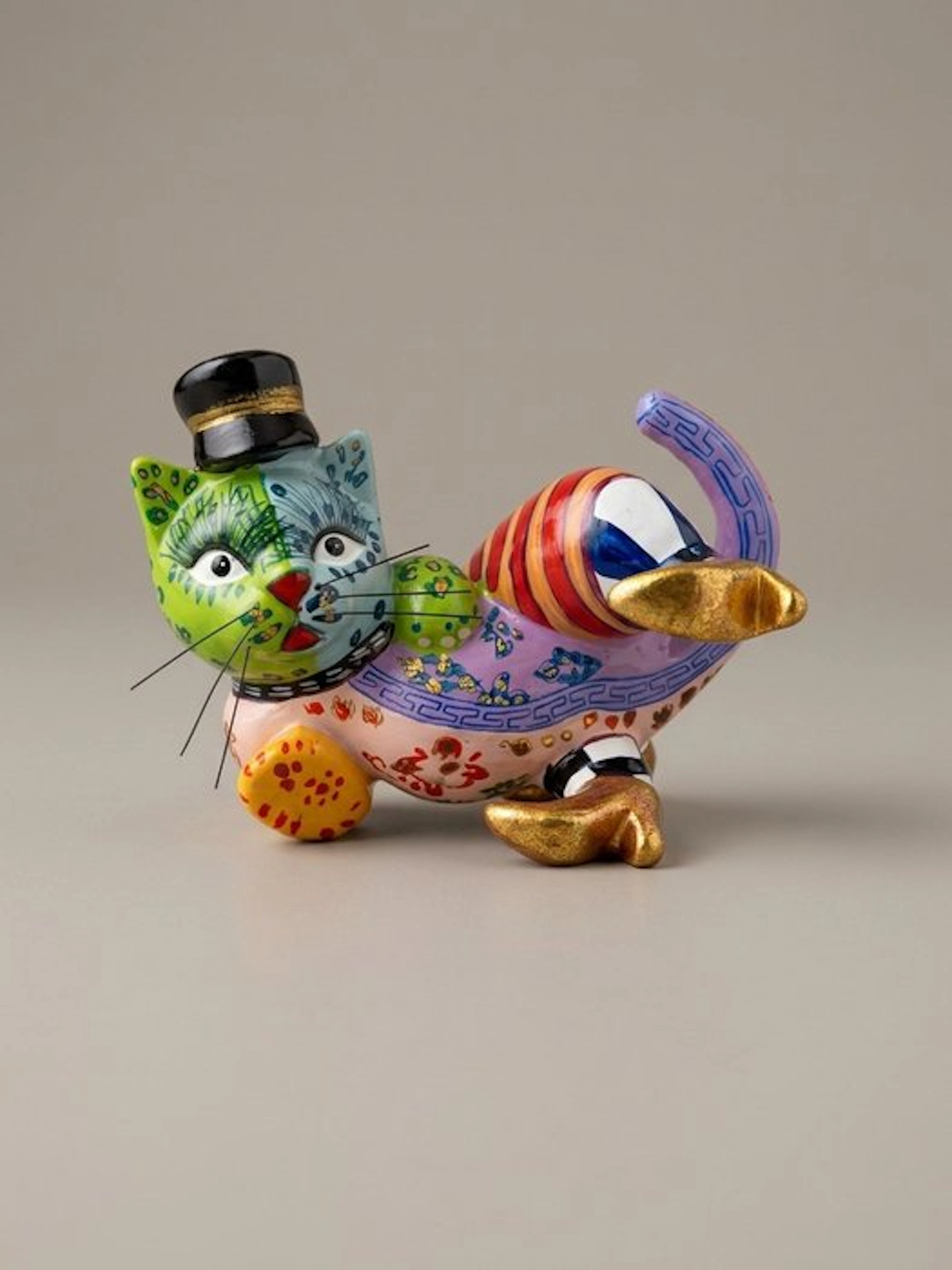 Tom's Drag - Figurine - “G a TT o - con Cilindro “ - marmorin
