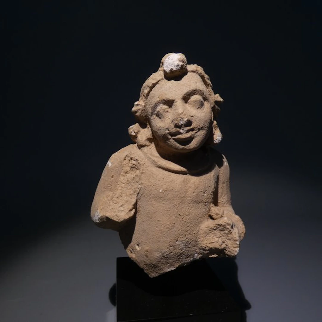 Gandhara Stucco Musican figure. Stucco. 14 cm H. 1st - 3rd century A.D.