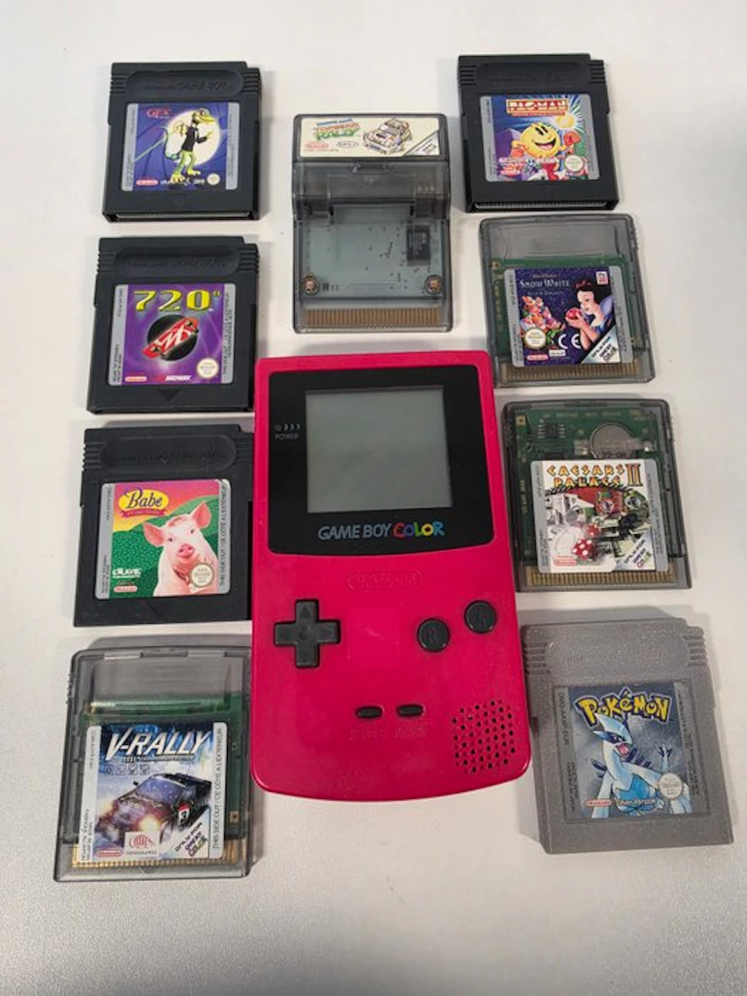 Nintendo - Gameboy Color - Game Boy Color Red & 9 Game...