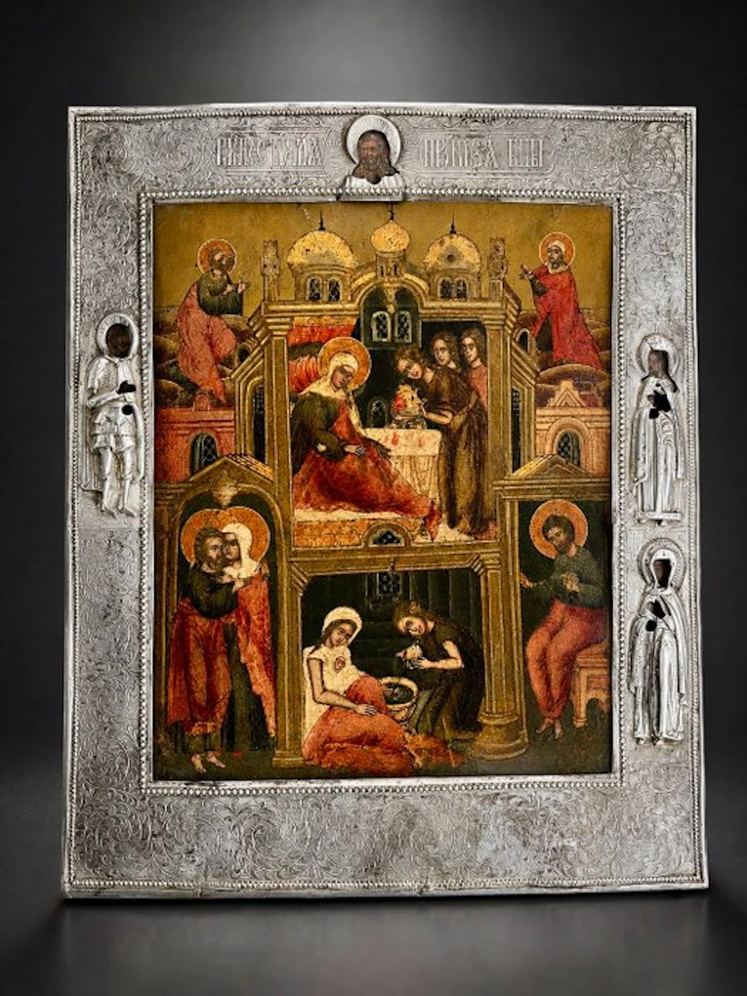 Icon - Nativity of the Virgin - Russian Studio - .875 (84 Zolotniki) silver