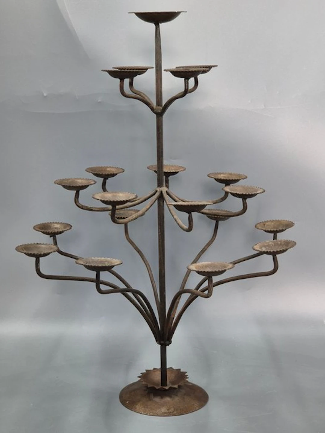 Candleholder - Metal - Large wrought-iron candlestick –...