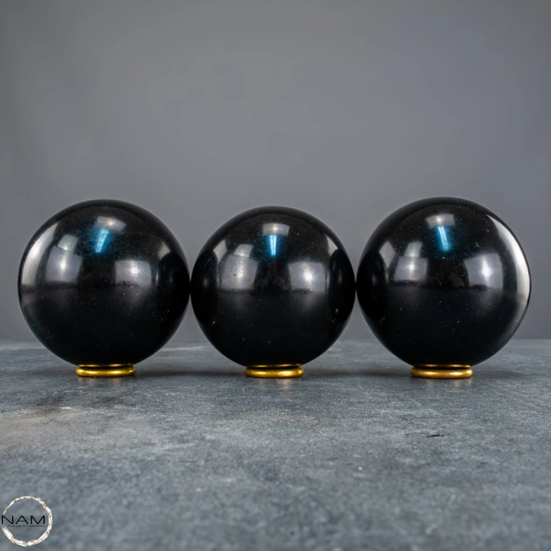 Timeless Strength – Black Tourmaline Sphere Set Powerful...
