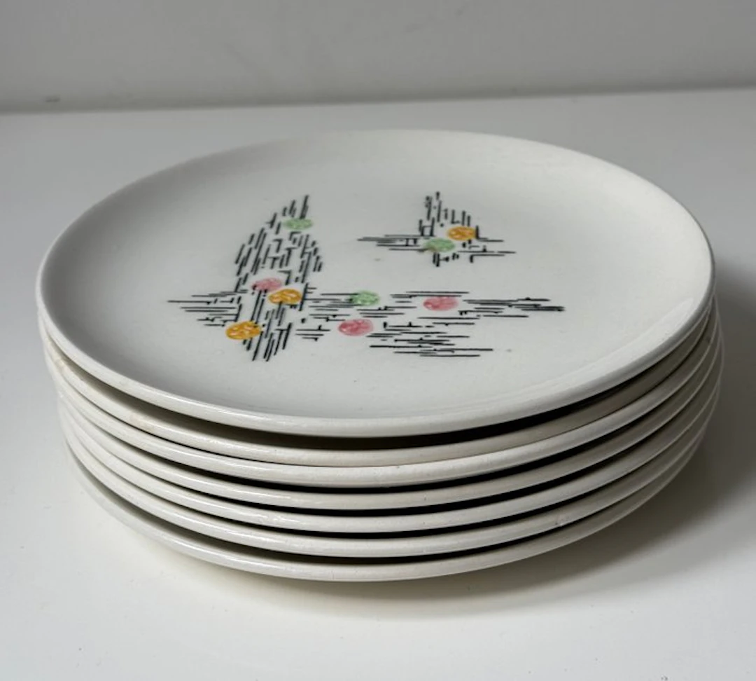 Gien - Dessert service (7) - Porcelain - 7 dessert plates