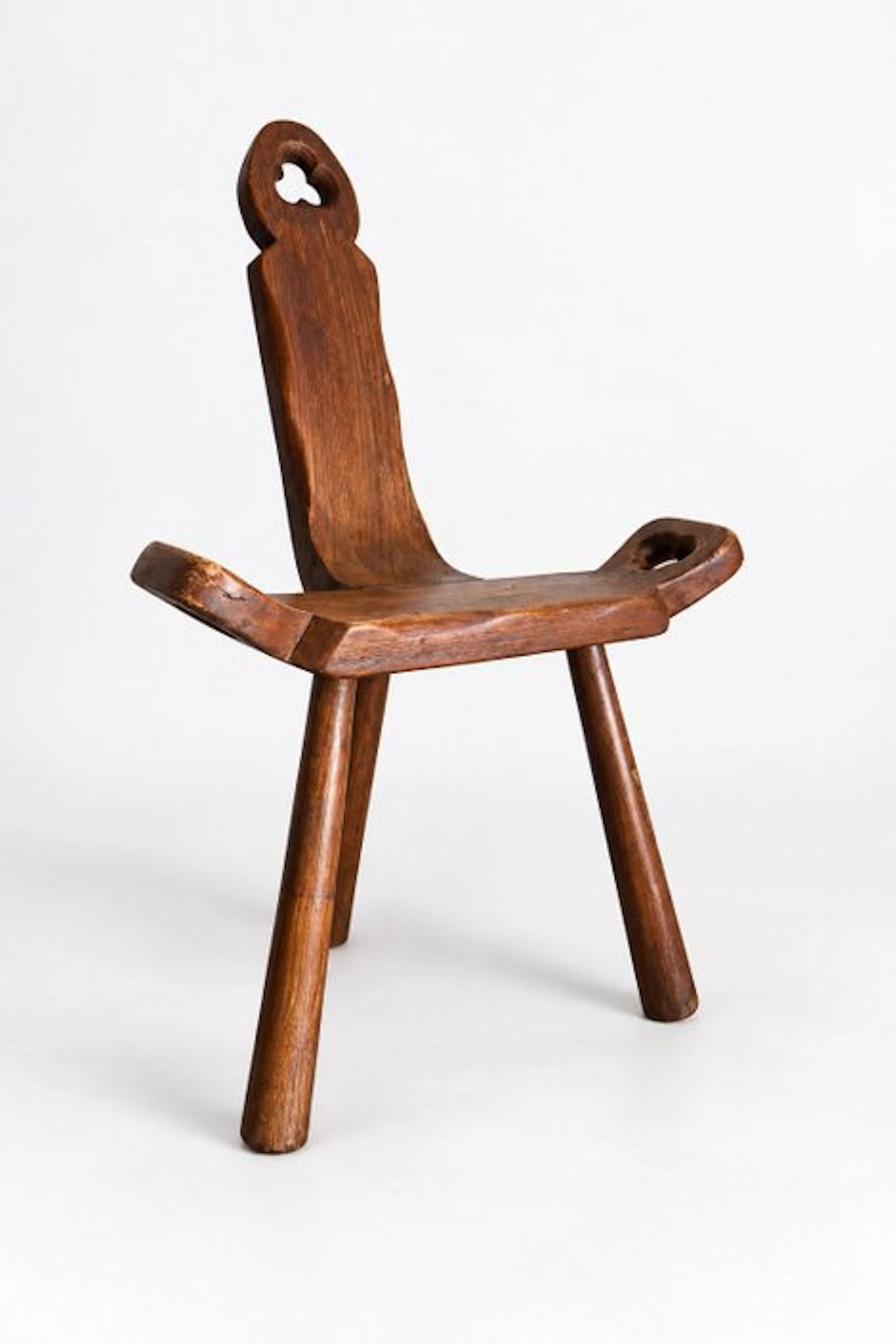 Chair - Walnut - Tripod birthing chair