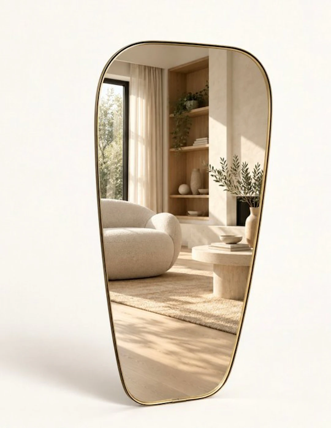 Wall mirror- Freestanding asymmetrical mirror - Glass