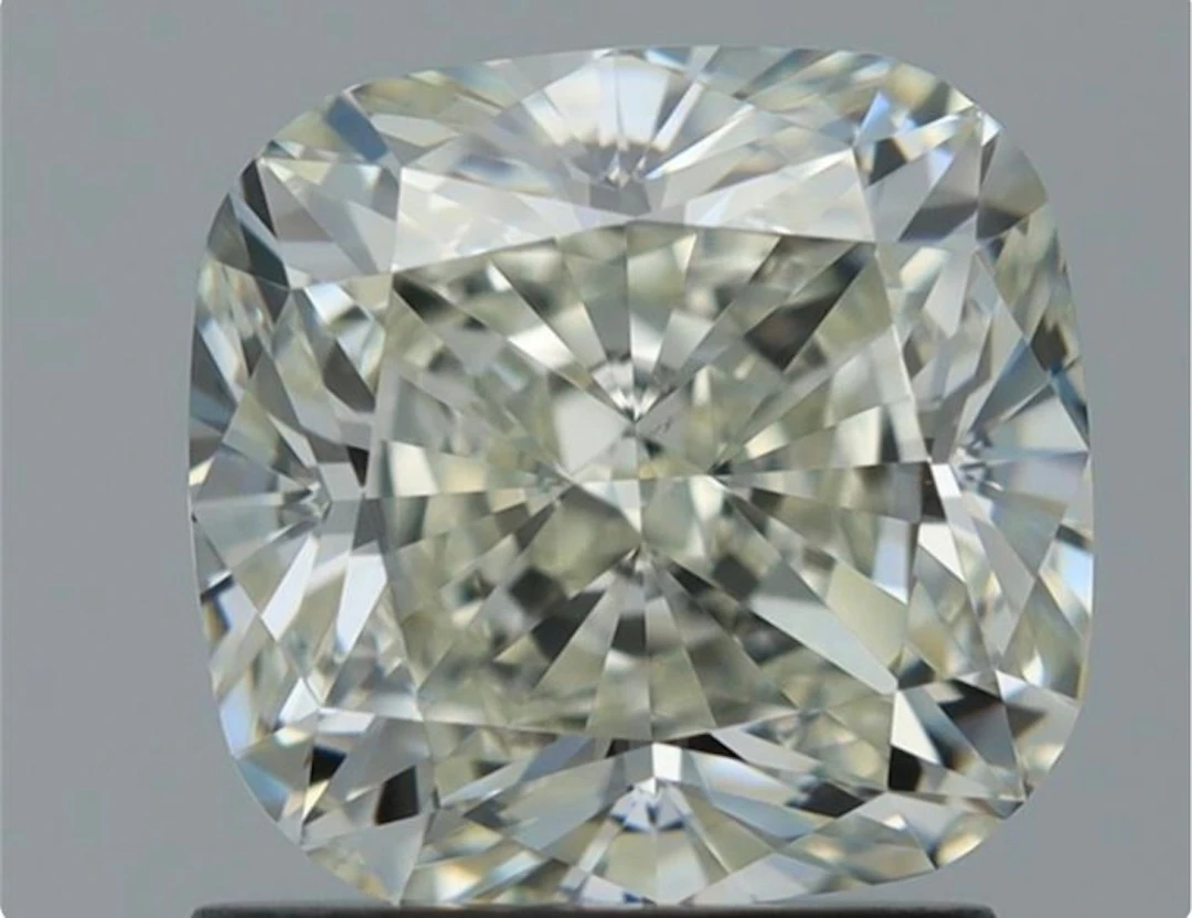 1 pcs Diamond (Natural) - 1.60 ct - Cushion - J - VS1 - HRD Antwerp - Ex Ex