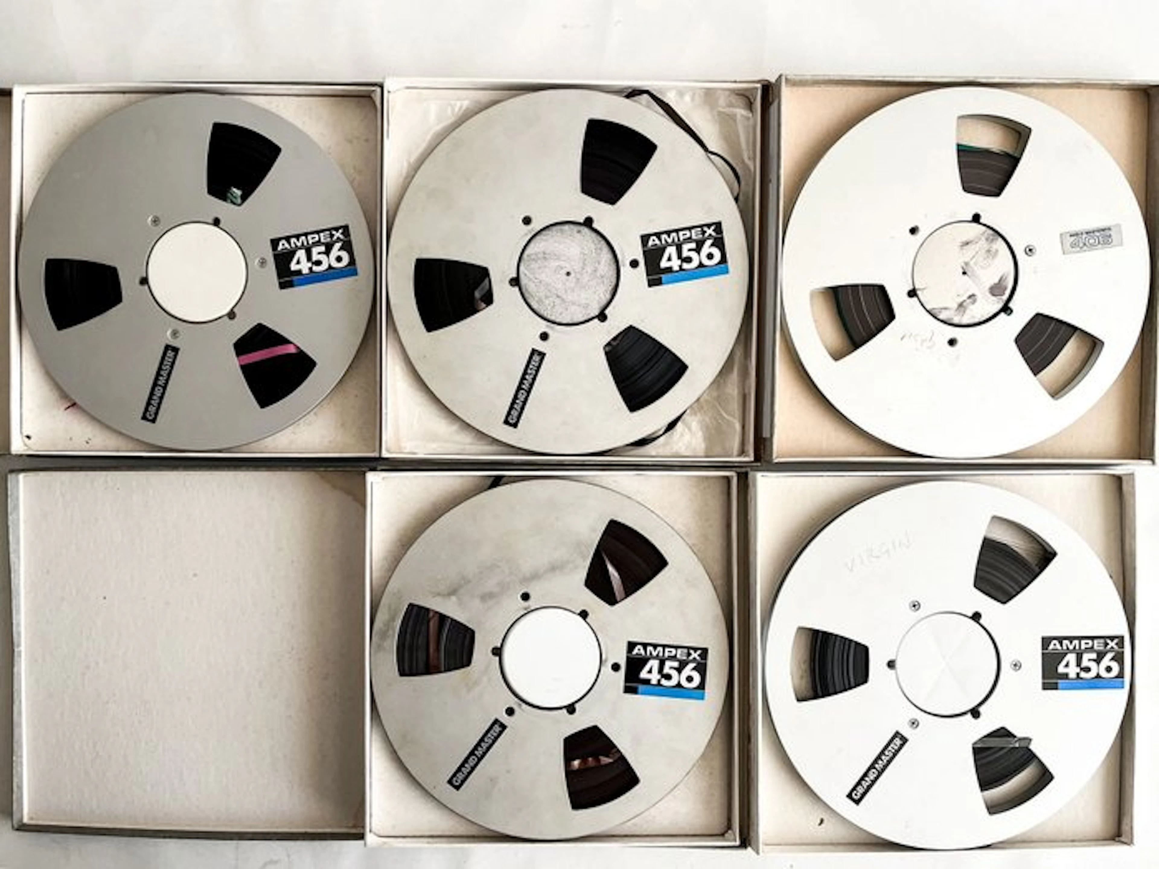 Collectors! - Ampex Grand Master aluminium reels - 26 cm reels with tape - 1980