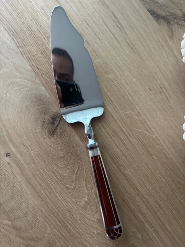 Christofle - Cake knife - Talisman - Chinese lacquer, Silverplated