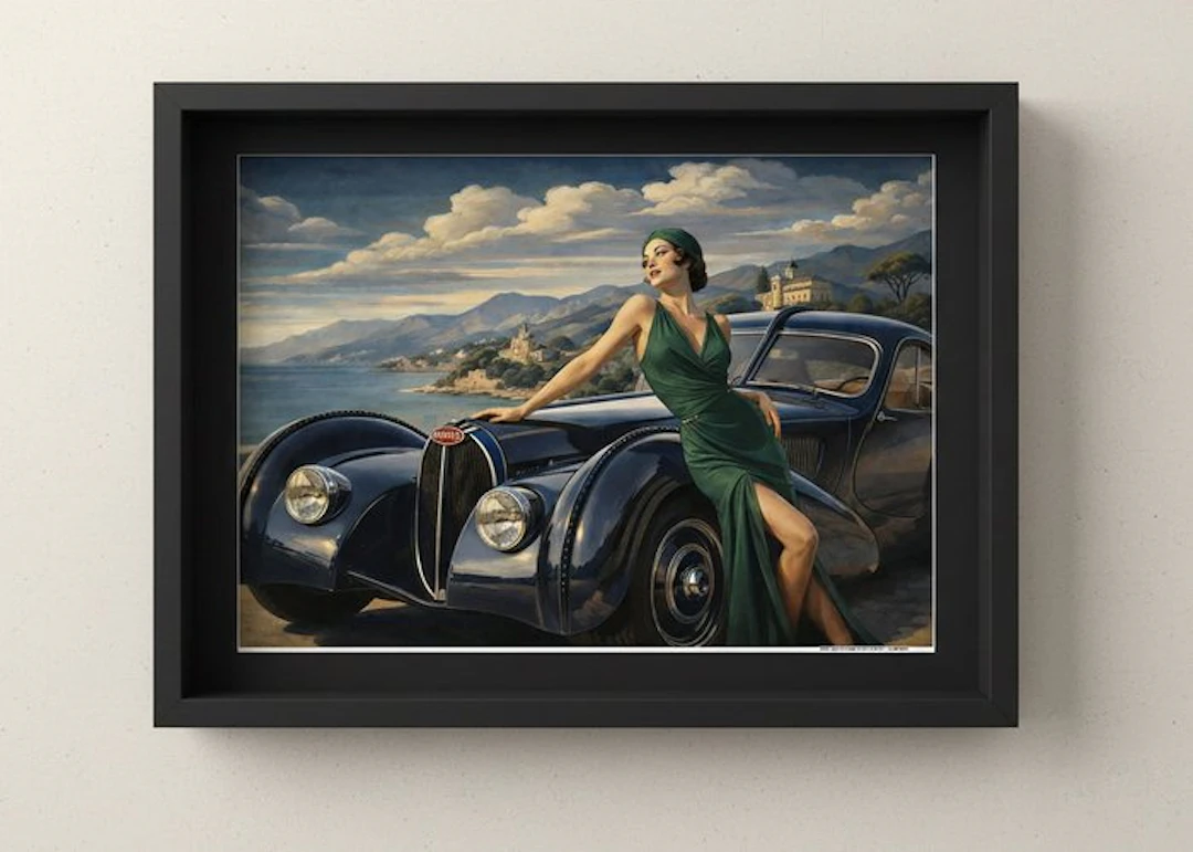 Bugatti Type 57SC Atlantic on the Côte d’Azur artwork...
