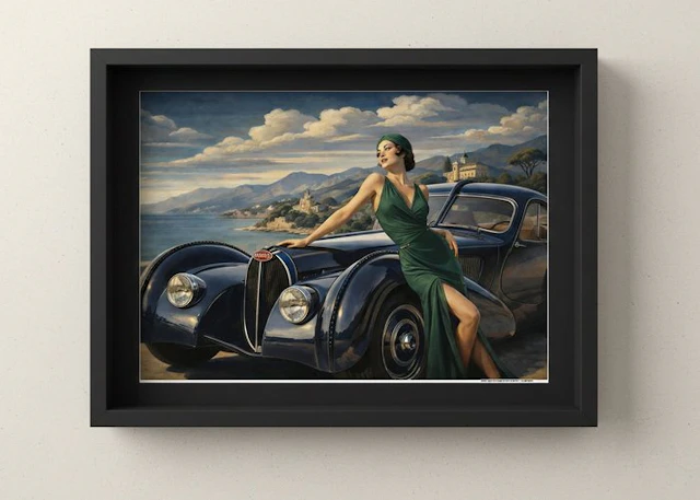 Bugatti Type 57SC Atlantic on the Côte d’Azur artwork...