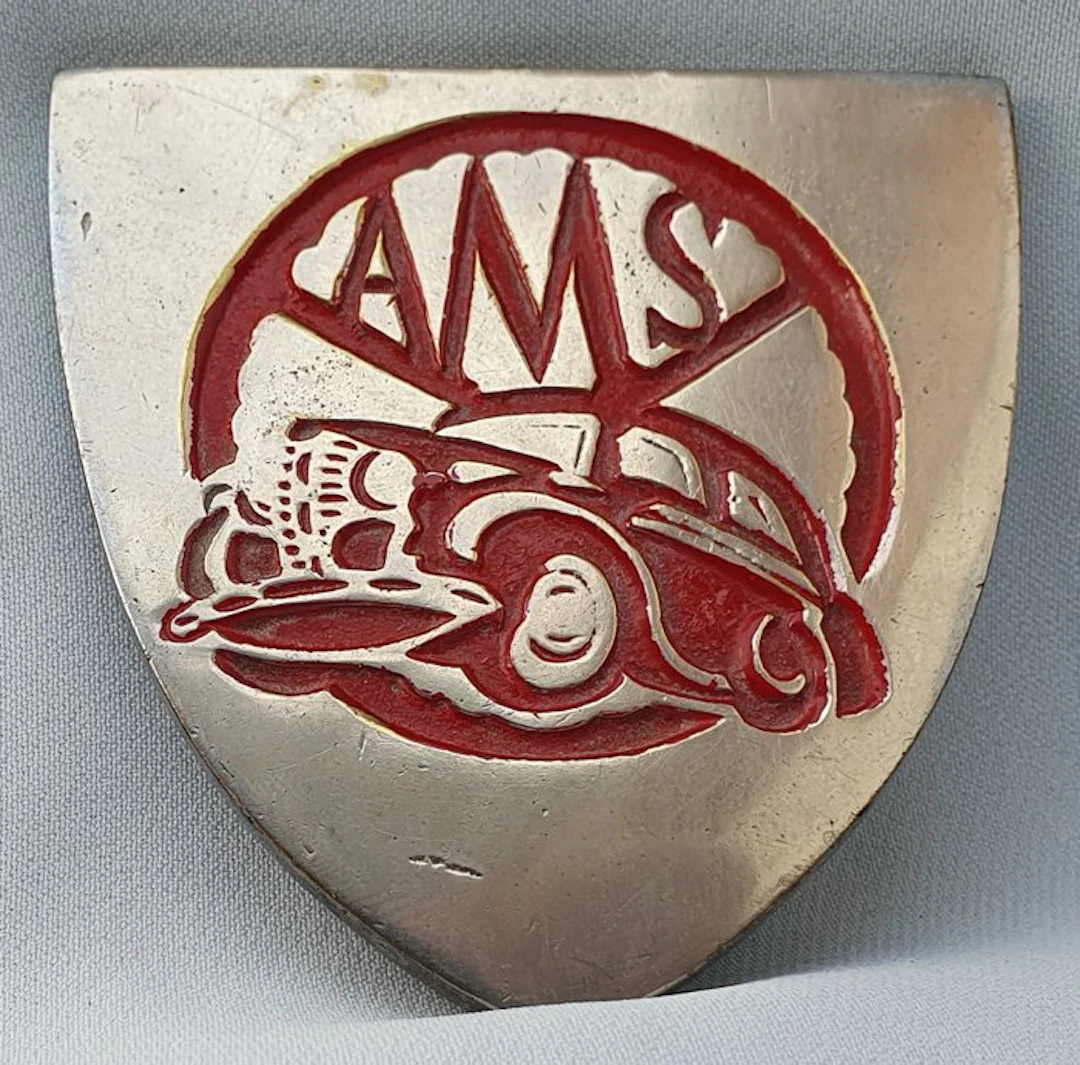 Badge - Grille Badge - AMS - Auto-Moto Savez - Yugoslavia - 20th - mid (WW II)