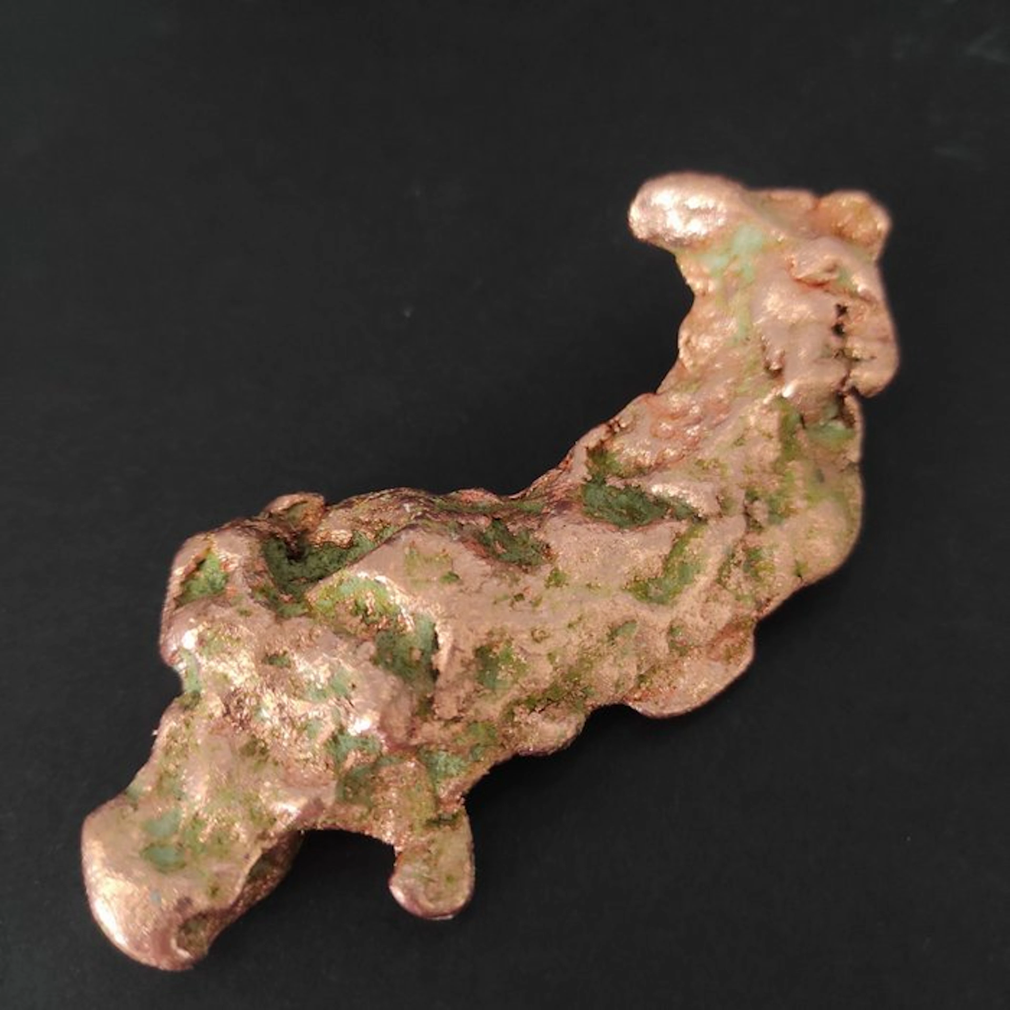 Copper nugget - Height: 2 cm - Width: 5 cm- 140 g - (1)
