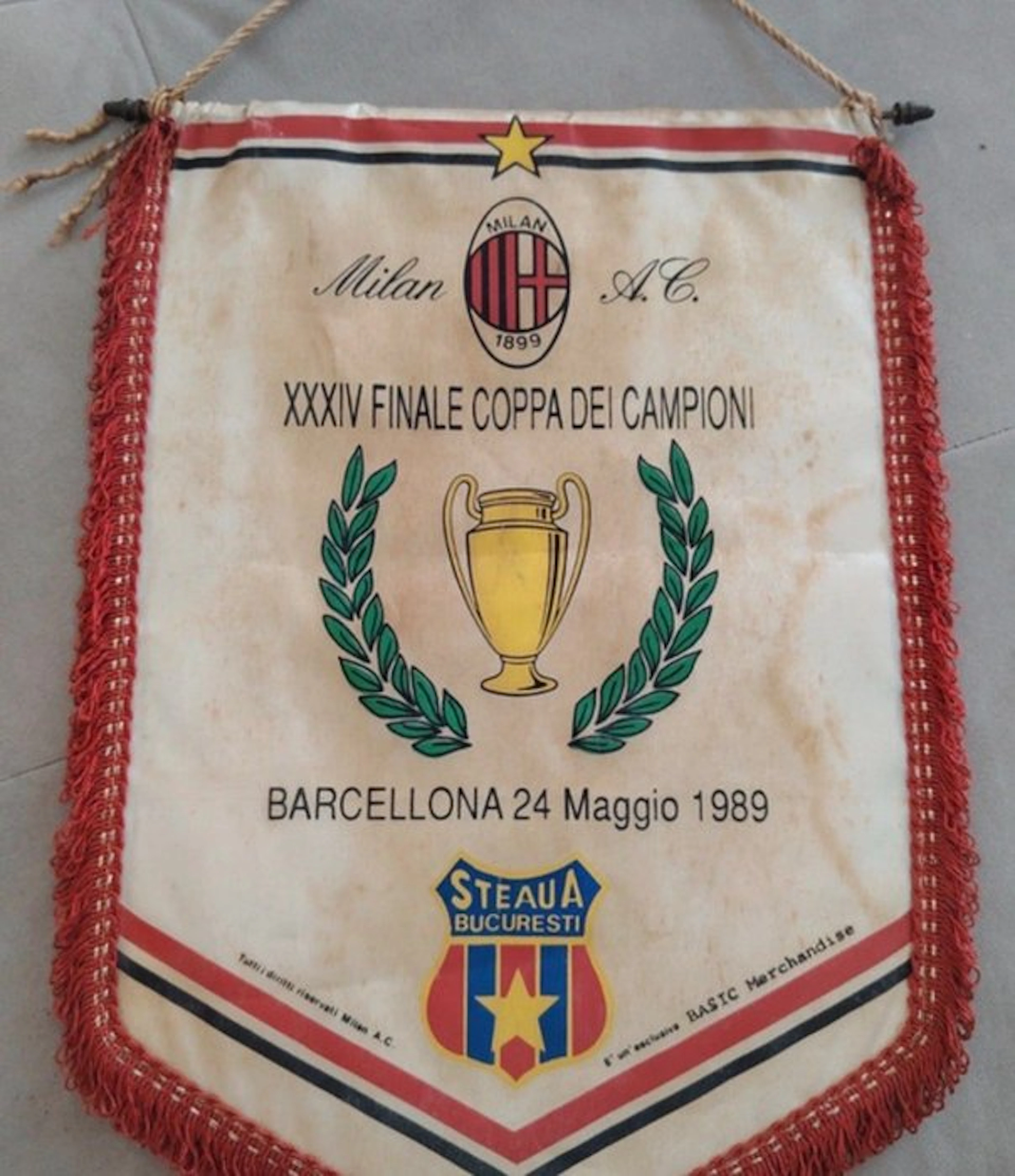 alrro Milan steaua bucarest - 1989 - Flag / pennant