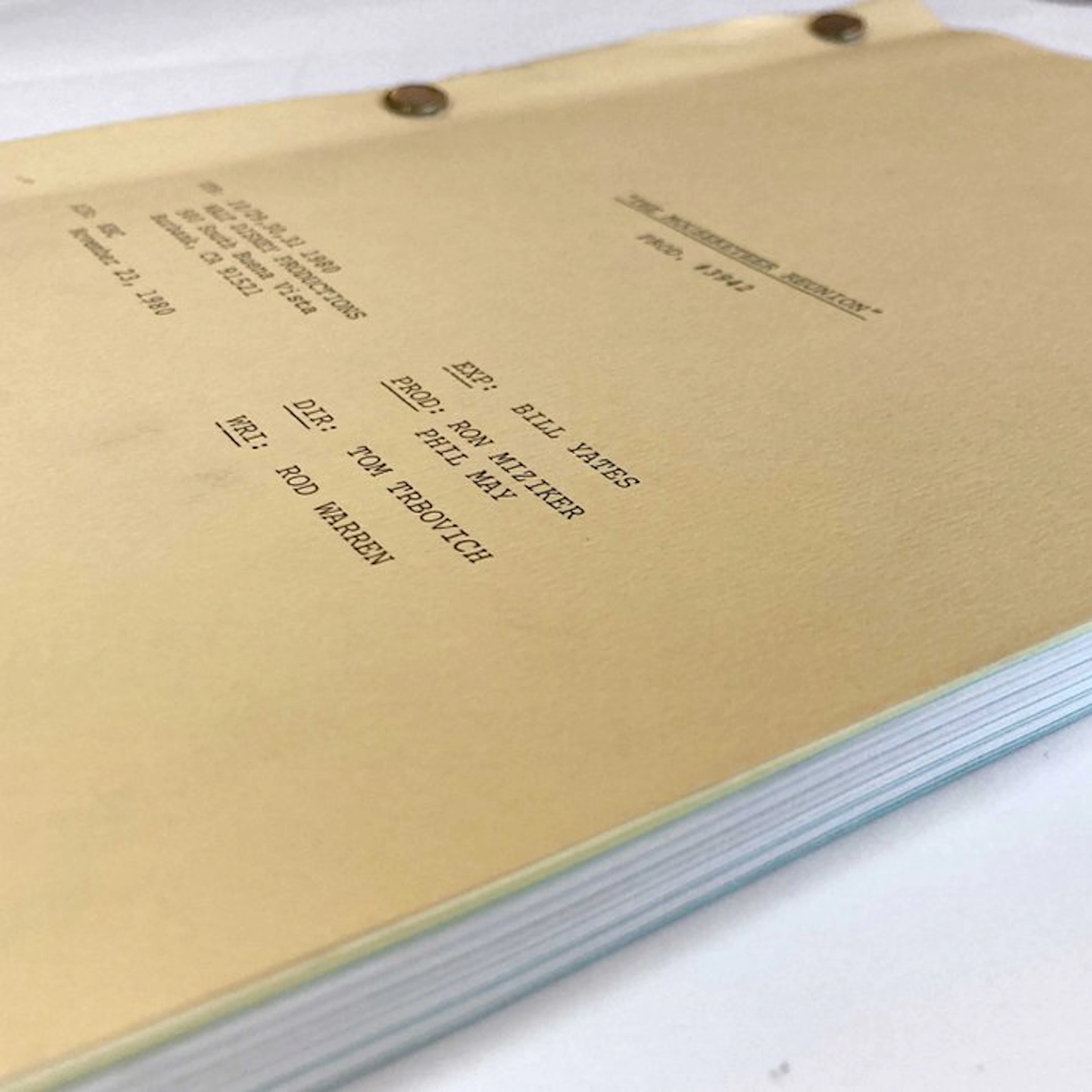 The Mouseketeer Reunion : Original Script from Walt Disney Productions - (1980)