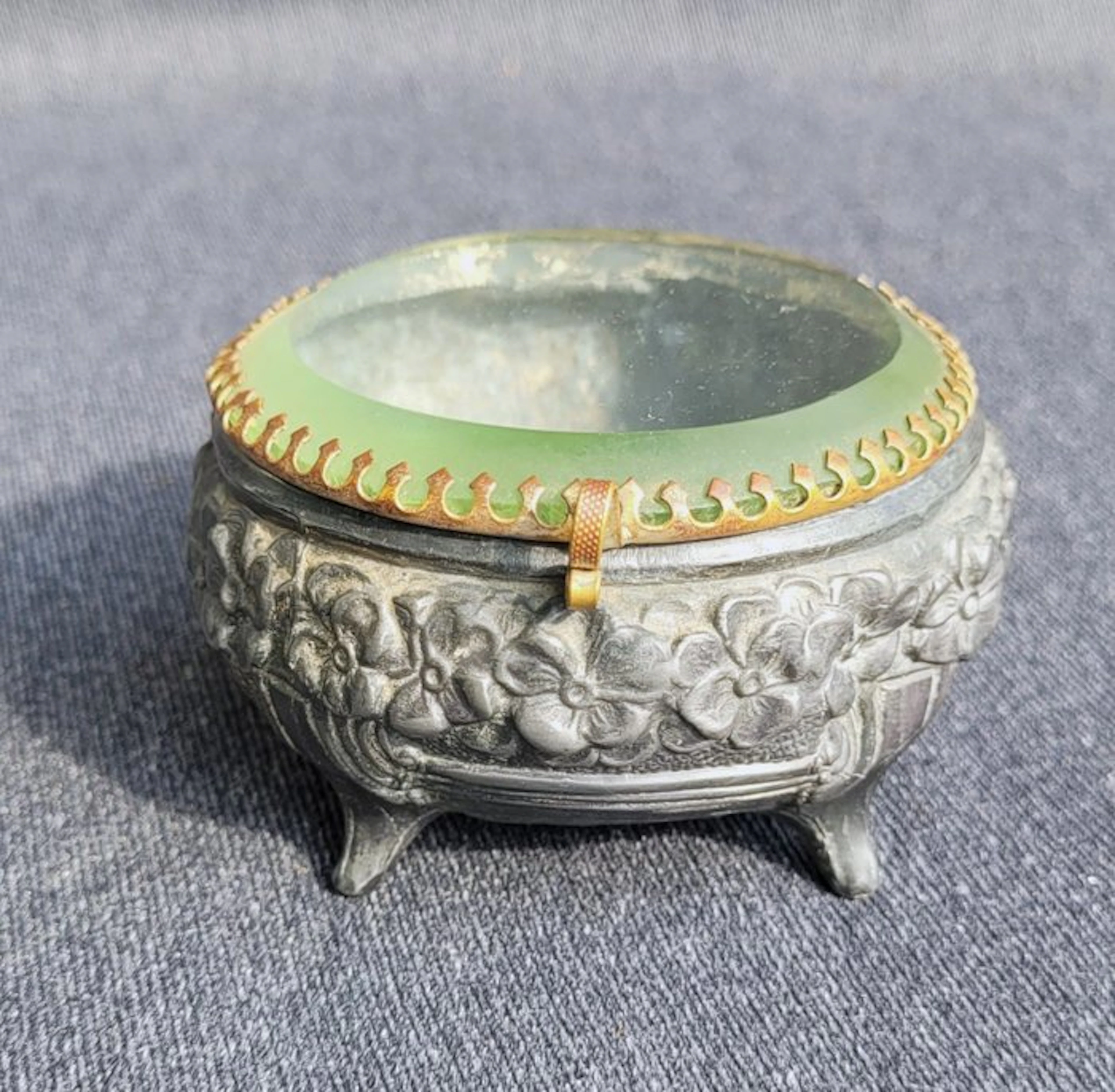 Jewellery box - Glass, Alloy - Art Nouveau