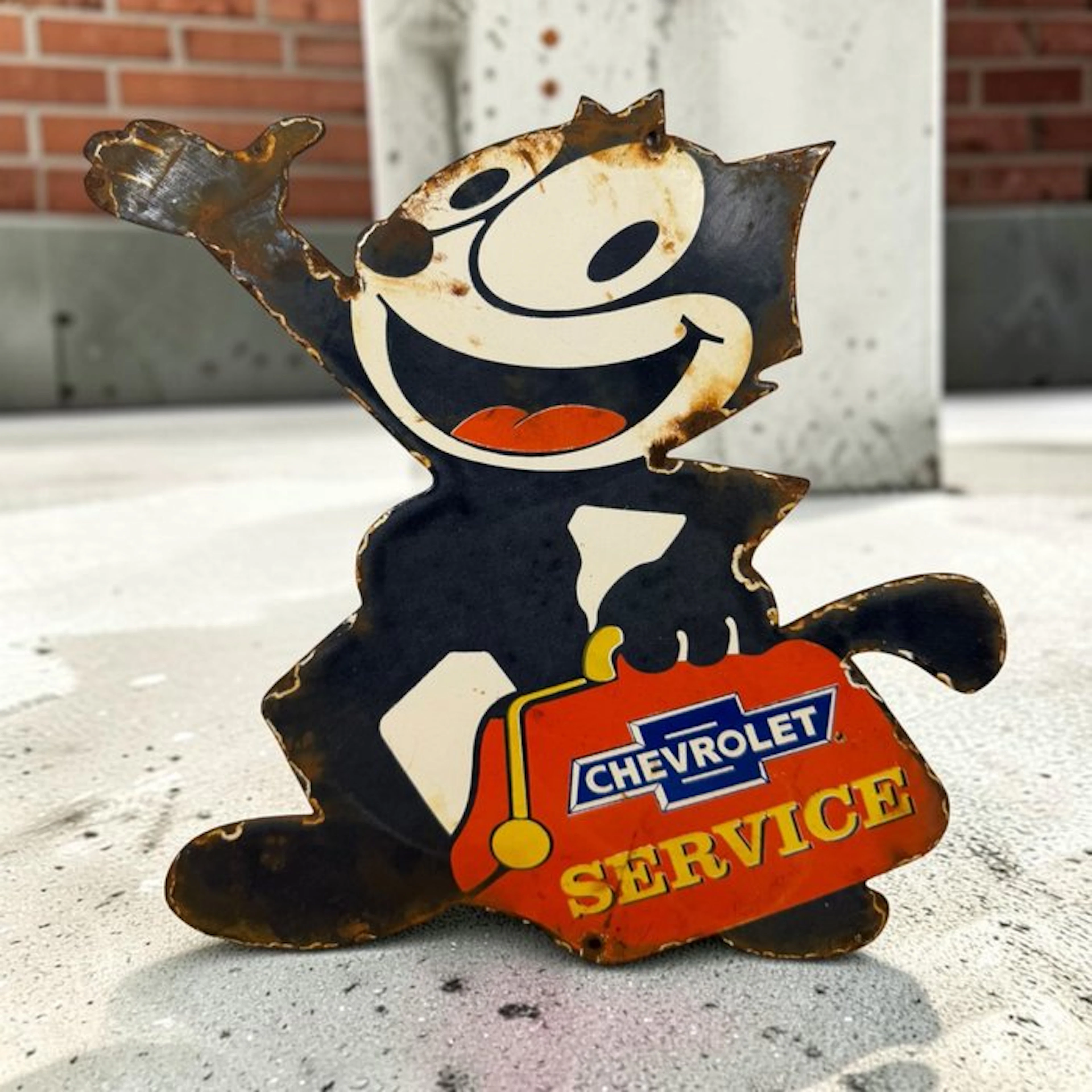 Sign - Chevrolet - Émaillée - Felix le chat