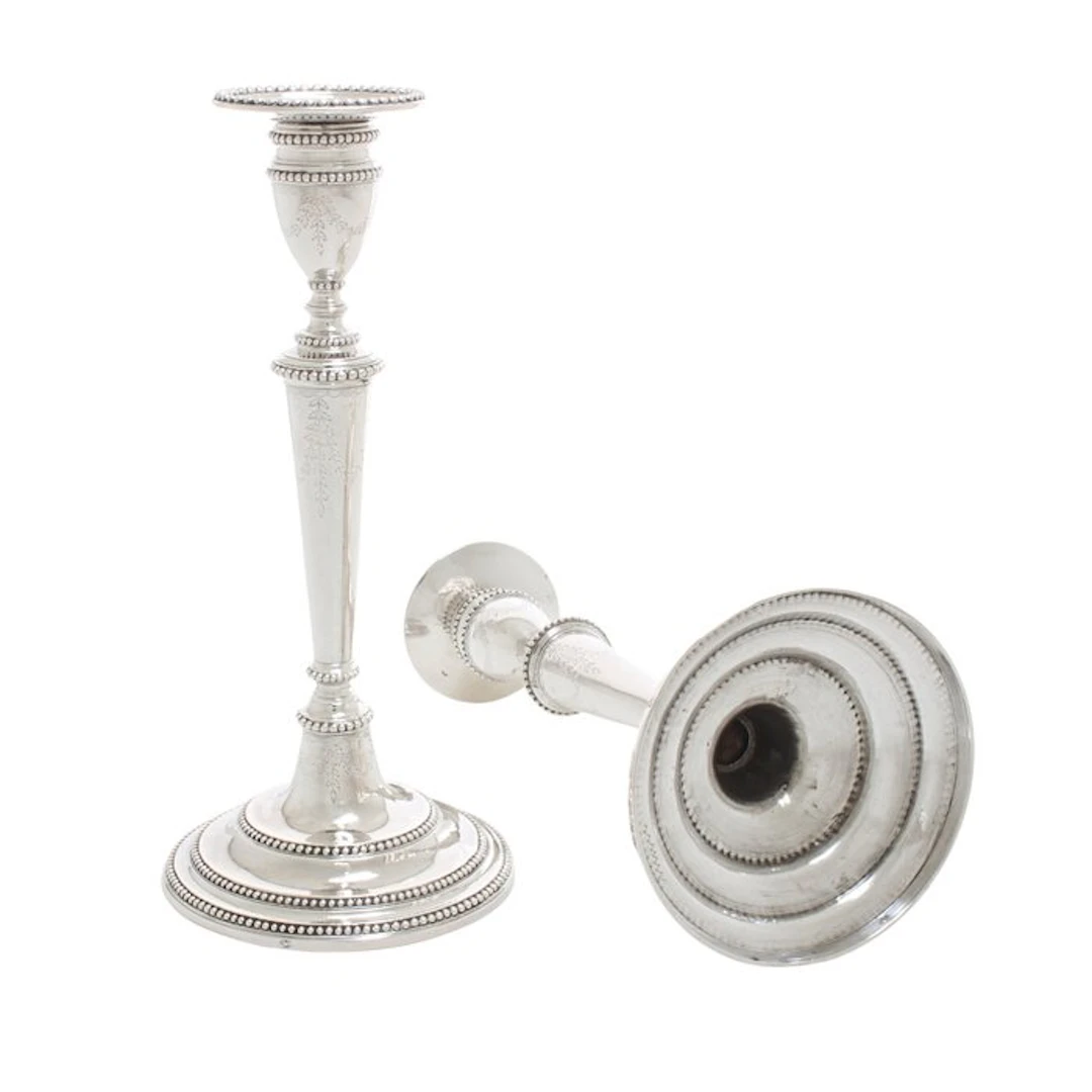 Kaarshouder - Candlestick (2) - .750 silver, .833 silver - 23.5 cm H. Kandelaar