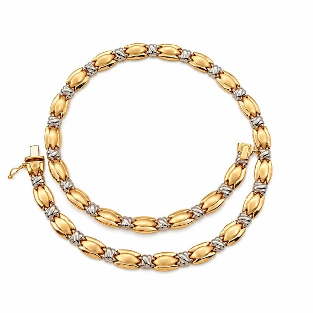 Necklace - 18 kt. Yellow gold, White gold - Made in Italy - PERIAMMA