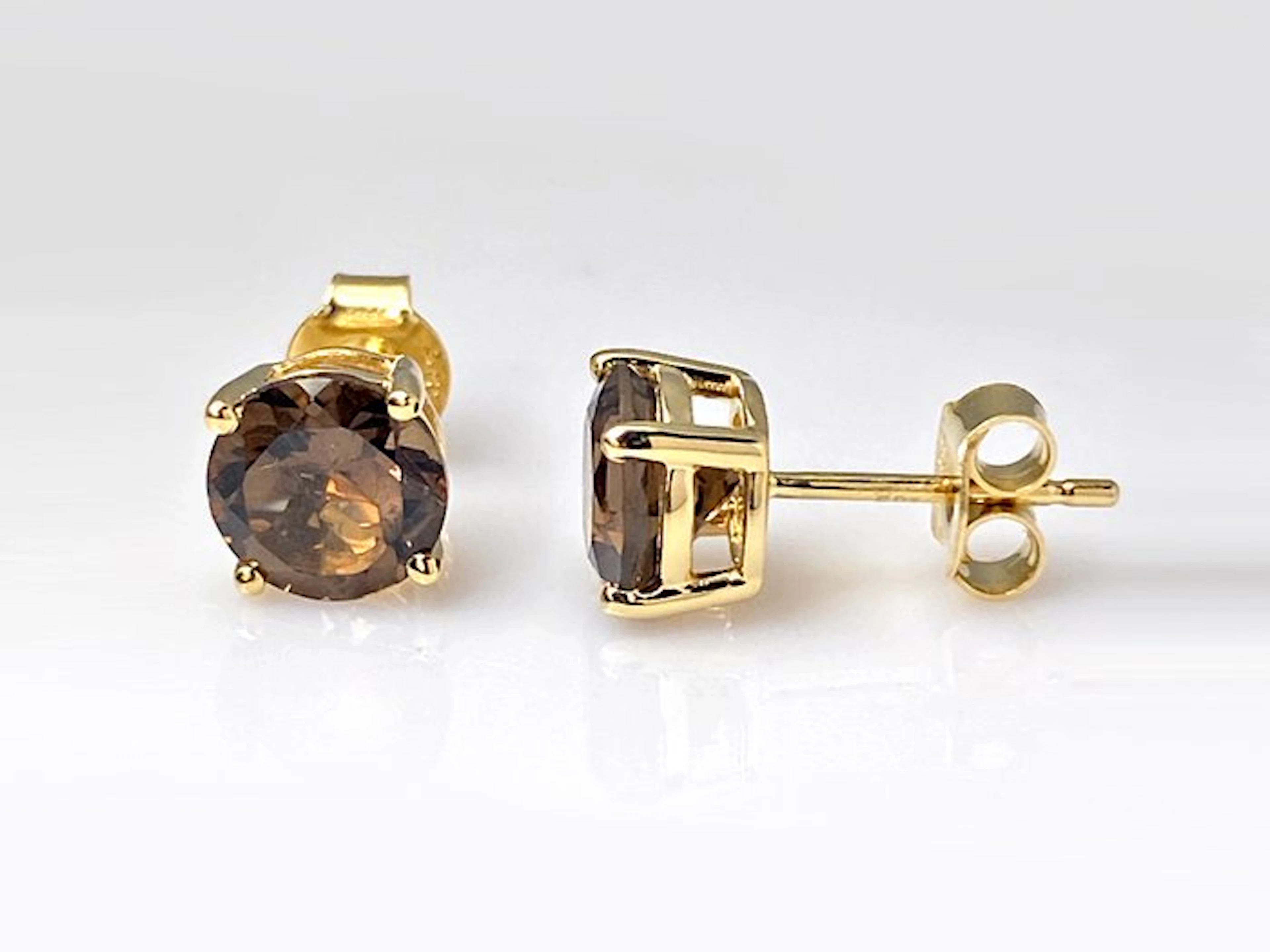 No reserve price - Earrings - 14 kt. Yellow gold - 2.26ct. tw. Quartz