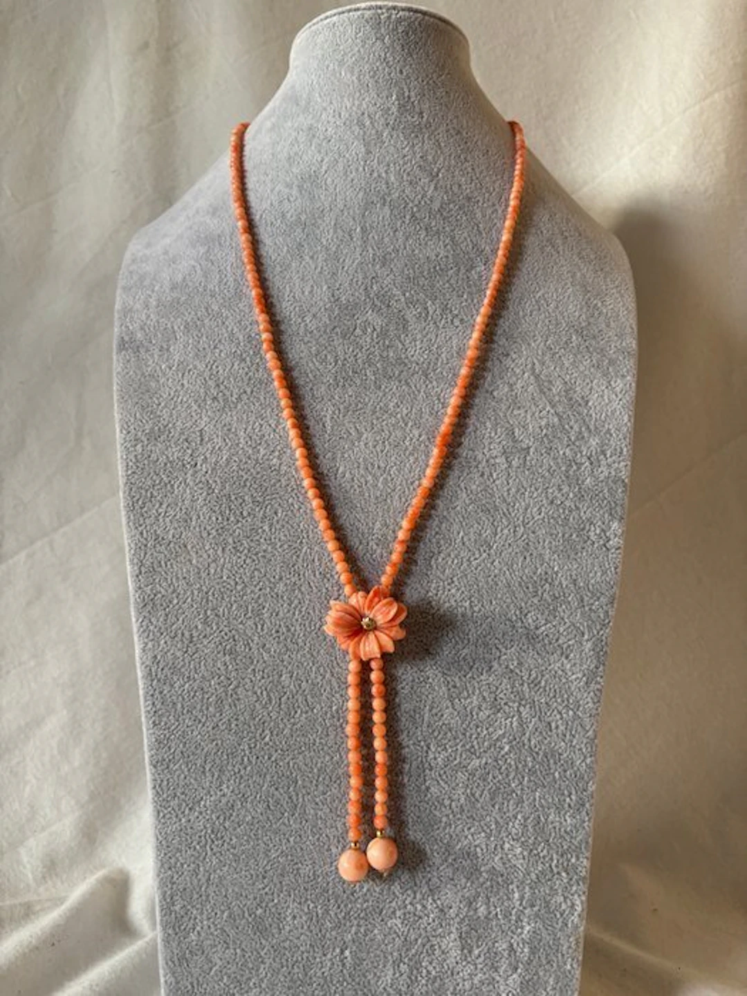 Coral - Silver - Necklace