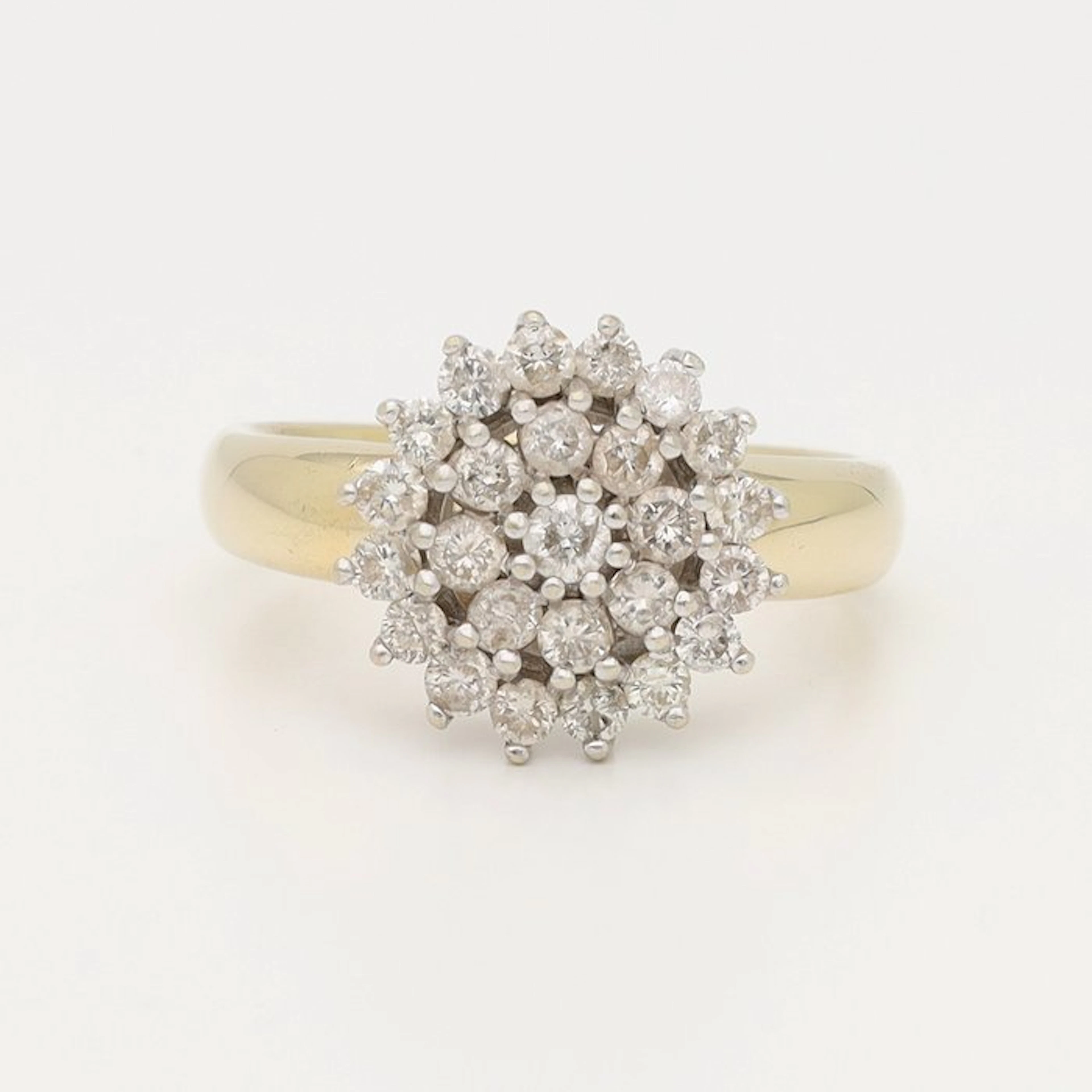 Ring - 9 kt. Yellow gold, White gold Diamond (Natural)
