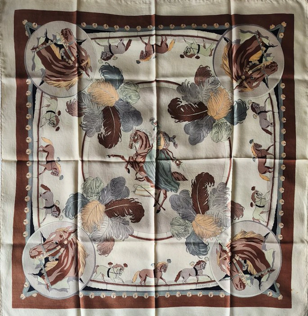 Hermès - CHEVAUX DE CIRQUE by Hugo Grygkar. 1948 - Foulard