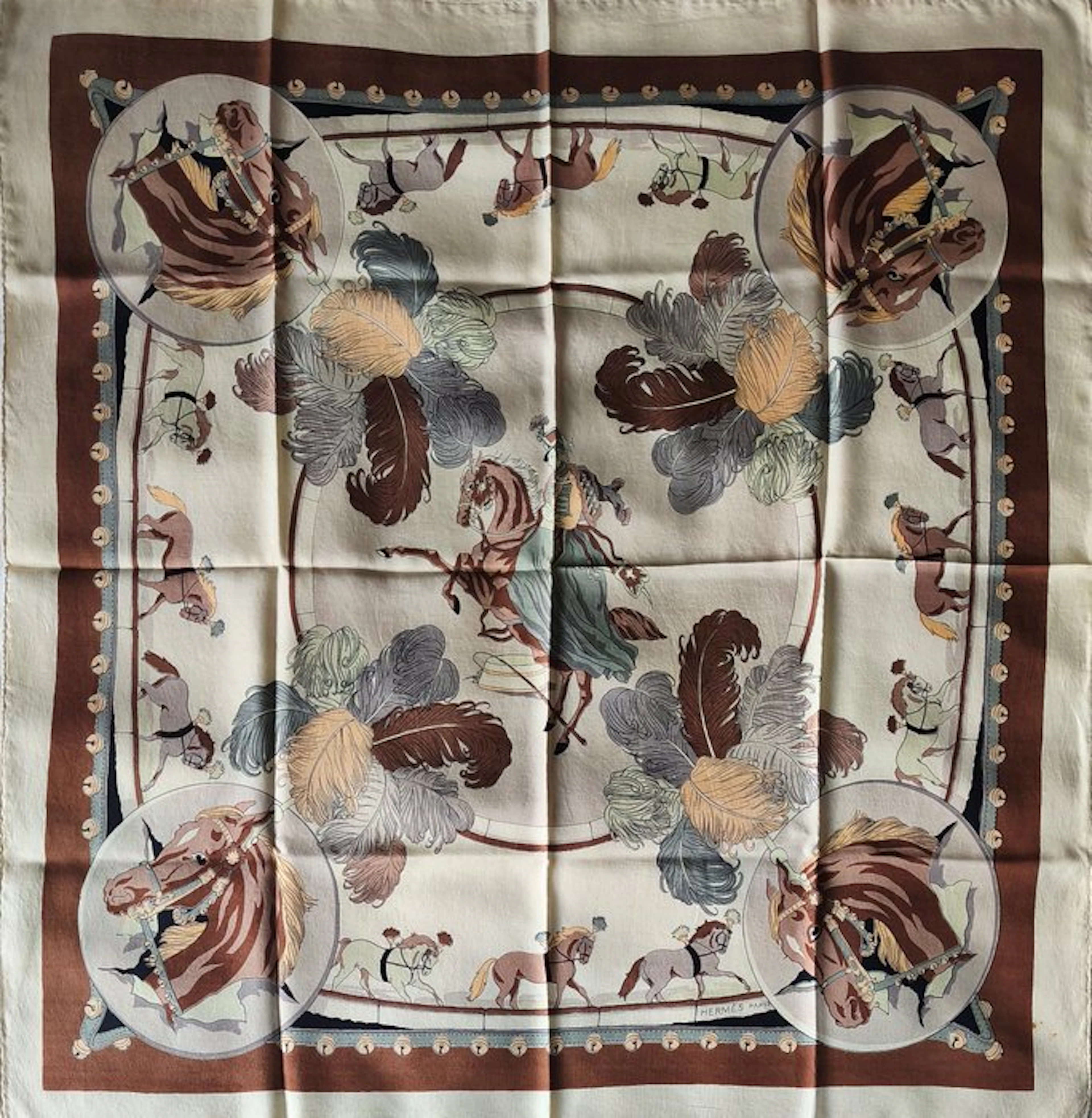 Hermès - CHEVAUX DE CIRQUE by Hugo Grygkar. 1948 - Foulard