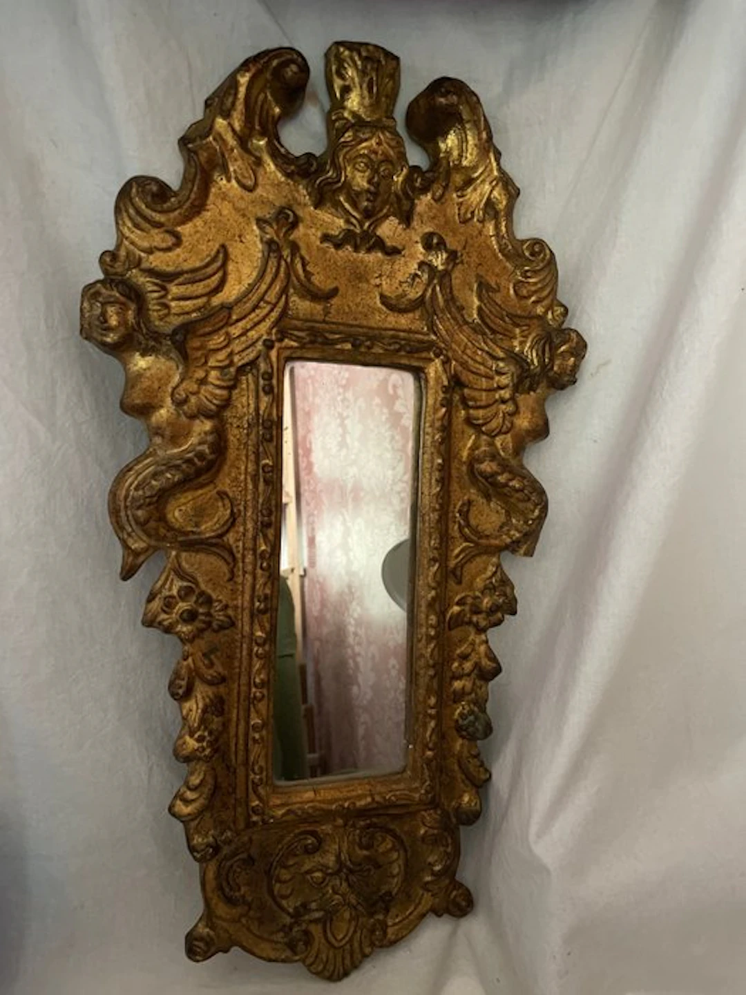 Mirror- Italian Baroque-style mirror "Specchierina" - Wood covered with stucco