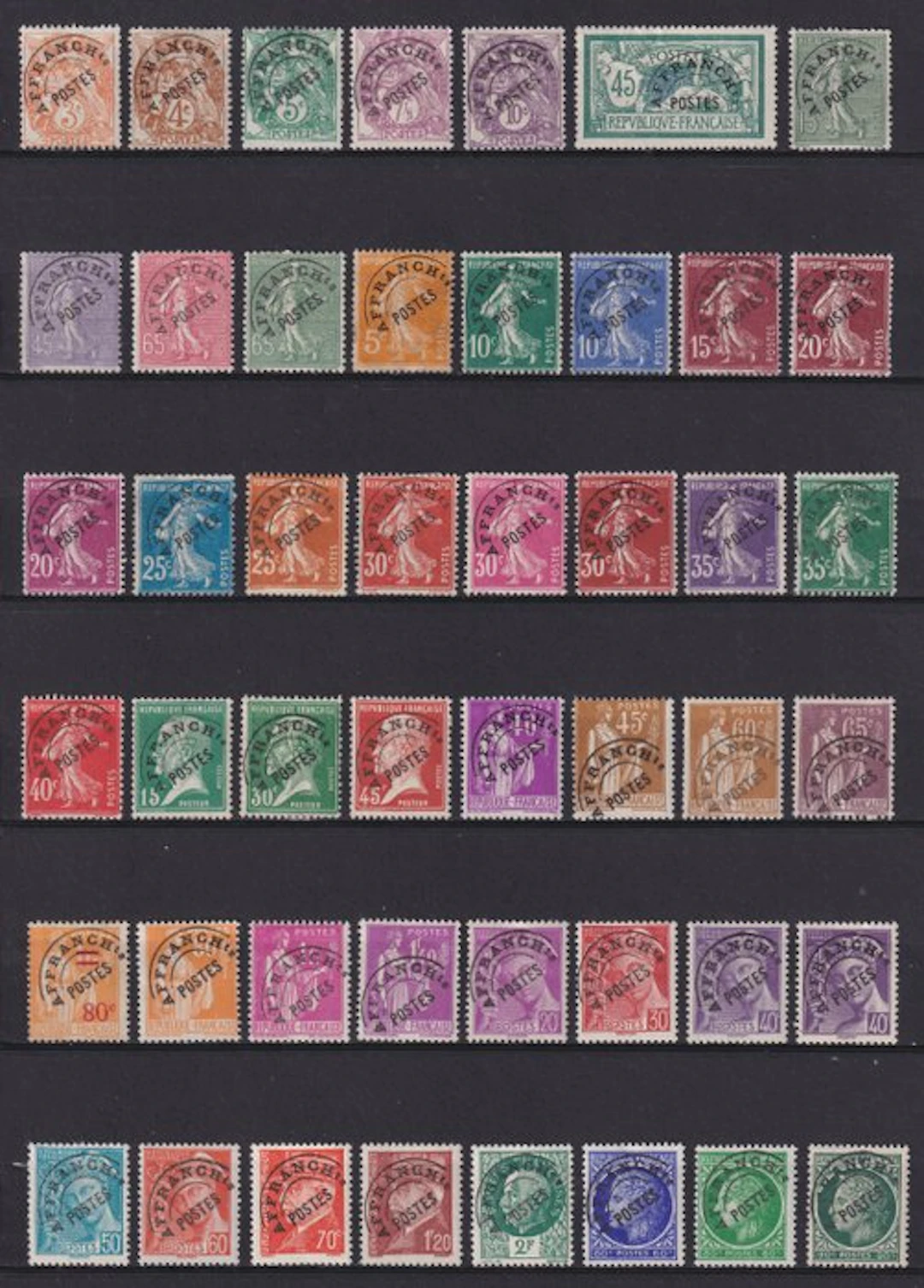 France 1922/1959 - Set of pre-obliterated items between No